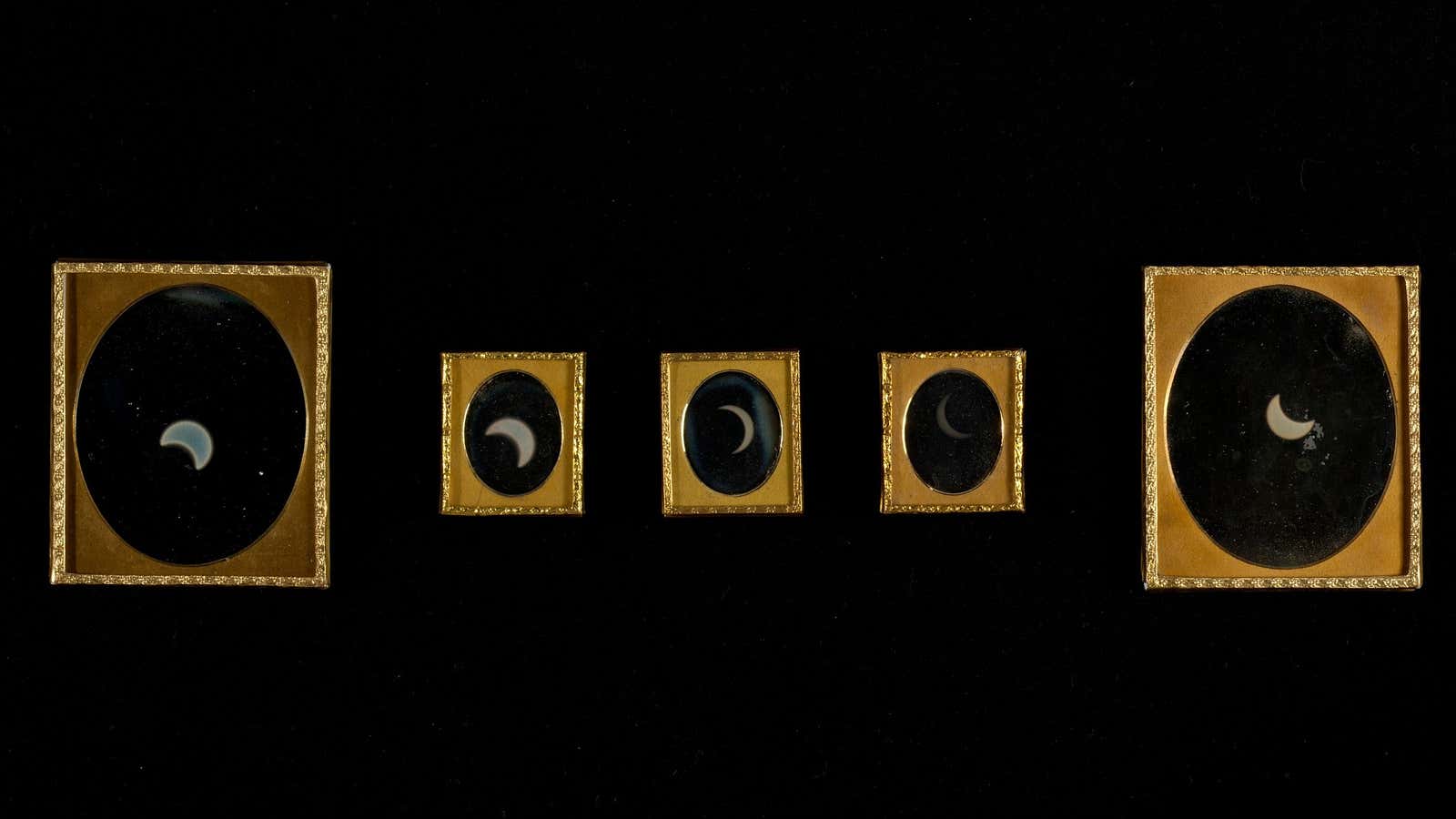 A Daguerreotype showing solar eclipse in 1854.