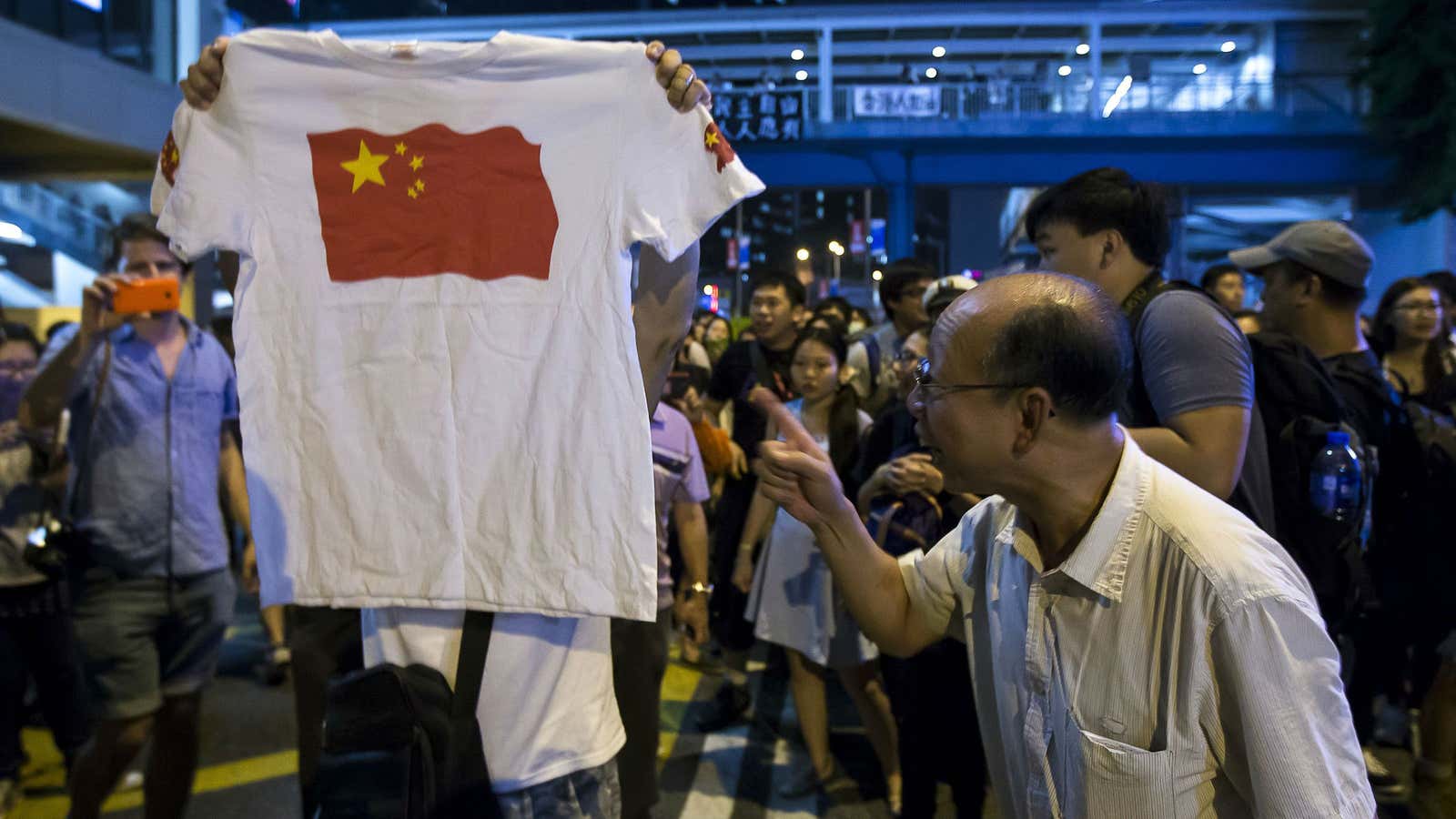 T-shirts could be another option for winning Hong Kongers over.