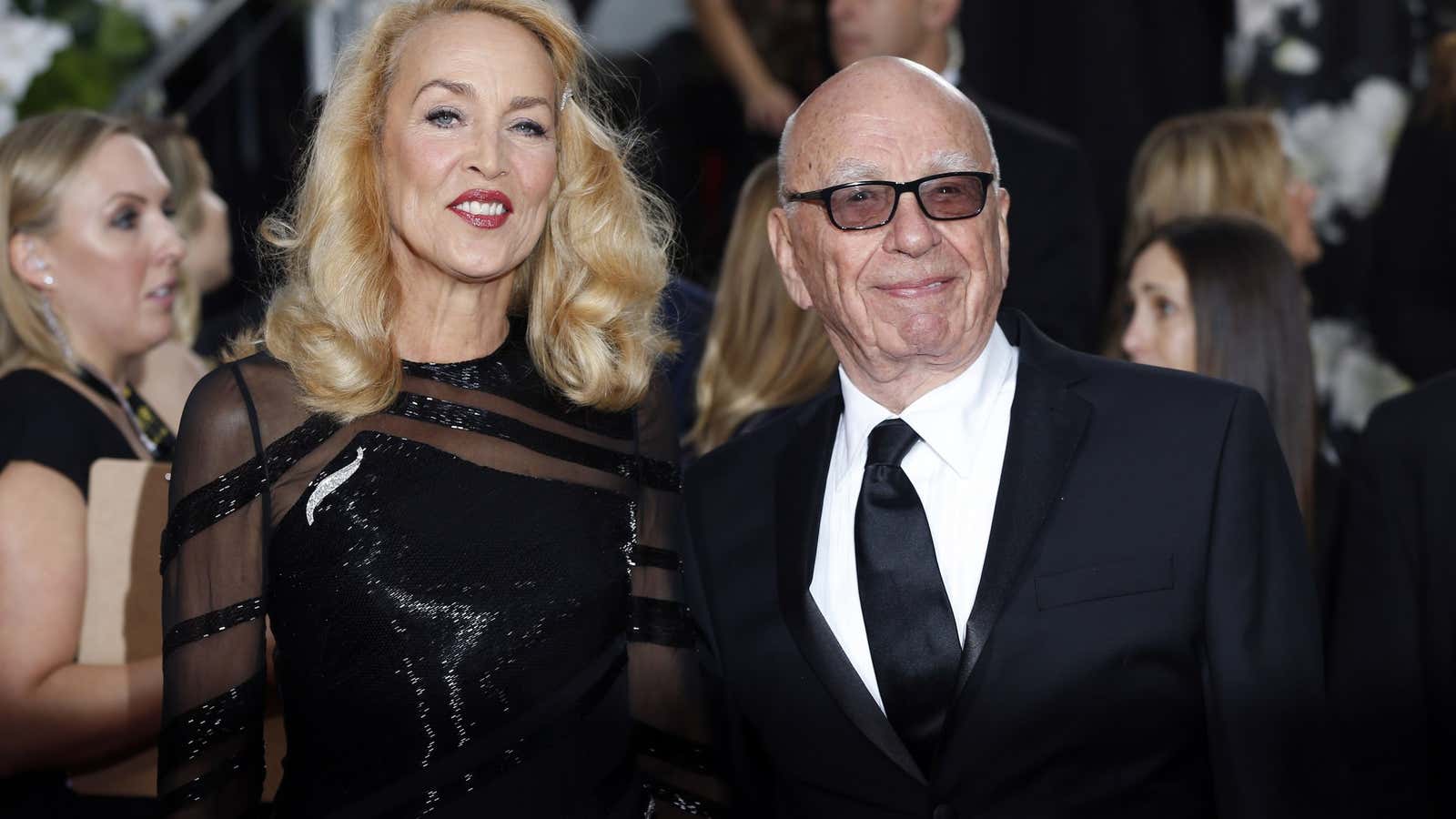 Hall and Murdoch at the Golden Globes this year.