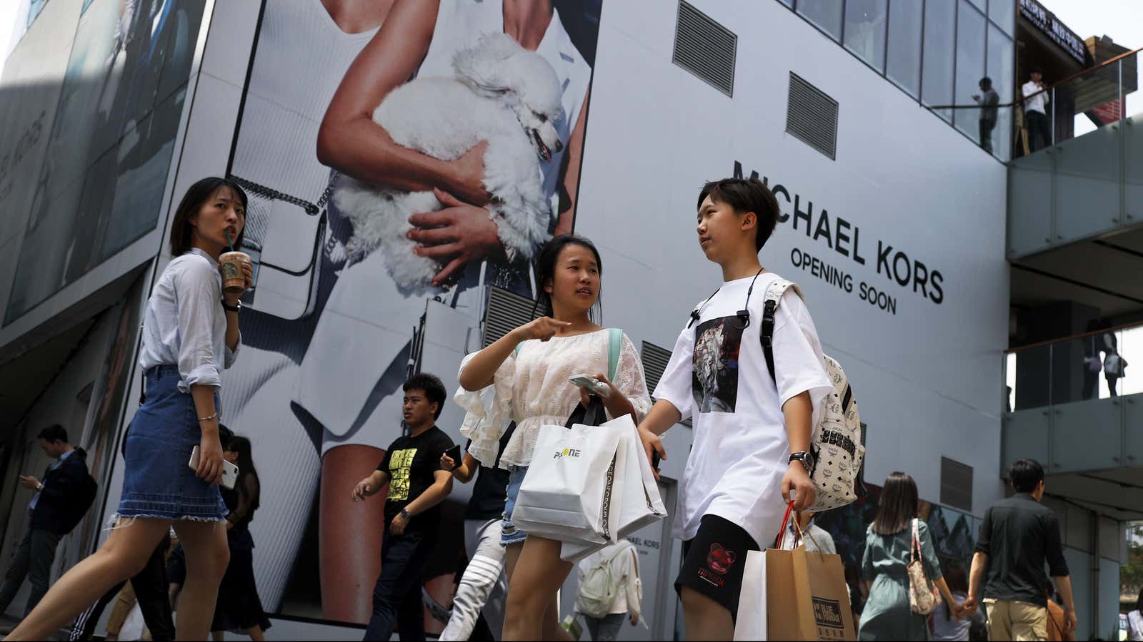 Shoppers doing what they do best in Beijing.