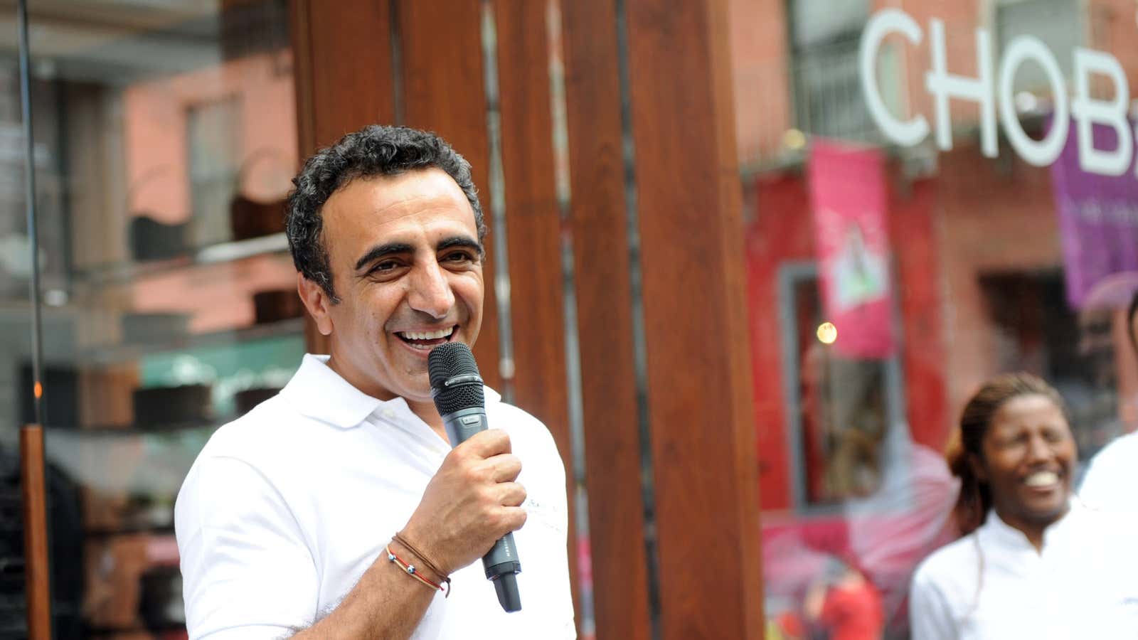 No wonder Chobani CEO Hamdi Ulukaya is smiling.