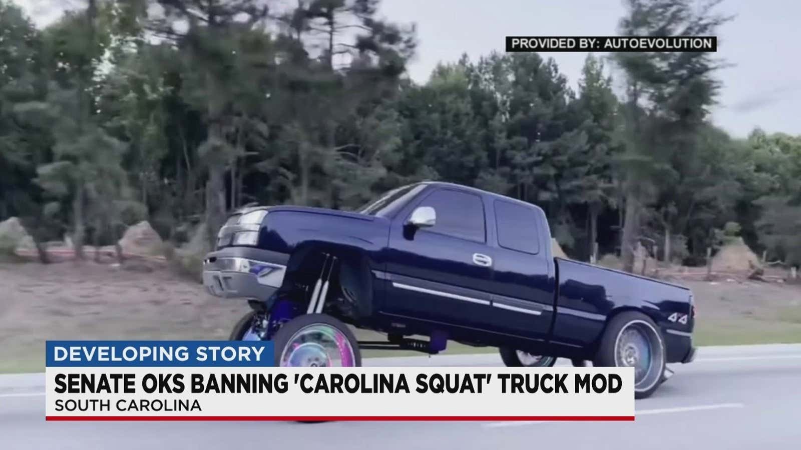 Image for South Carolina No Longer Asking 'Carolina Squat' Drivers Nicely To Fix Their Dumb Trucks