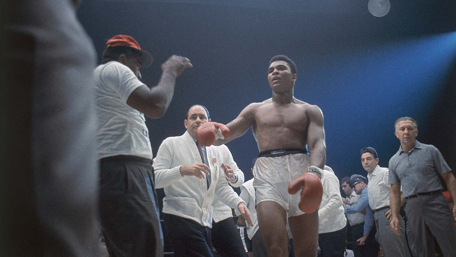 Muhammad Ali during the heavyweight title fight against Sonny Liston in 1964.