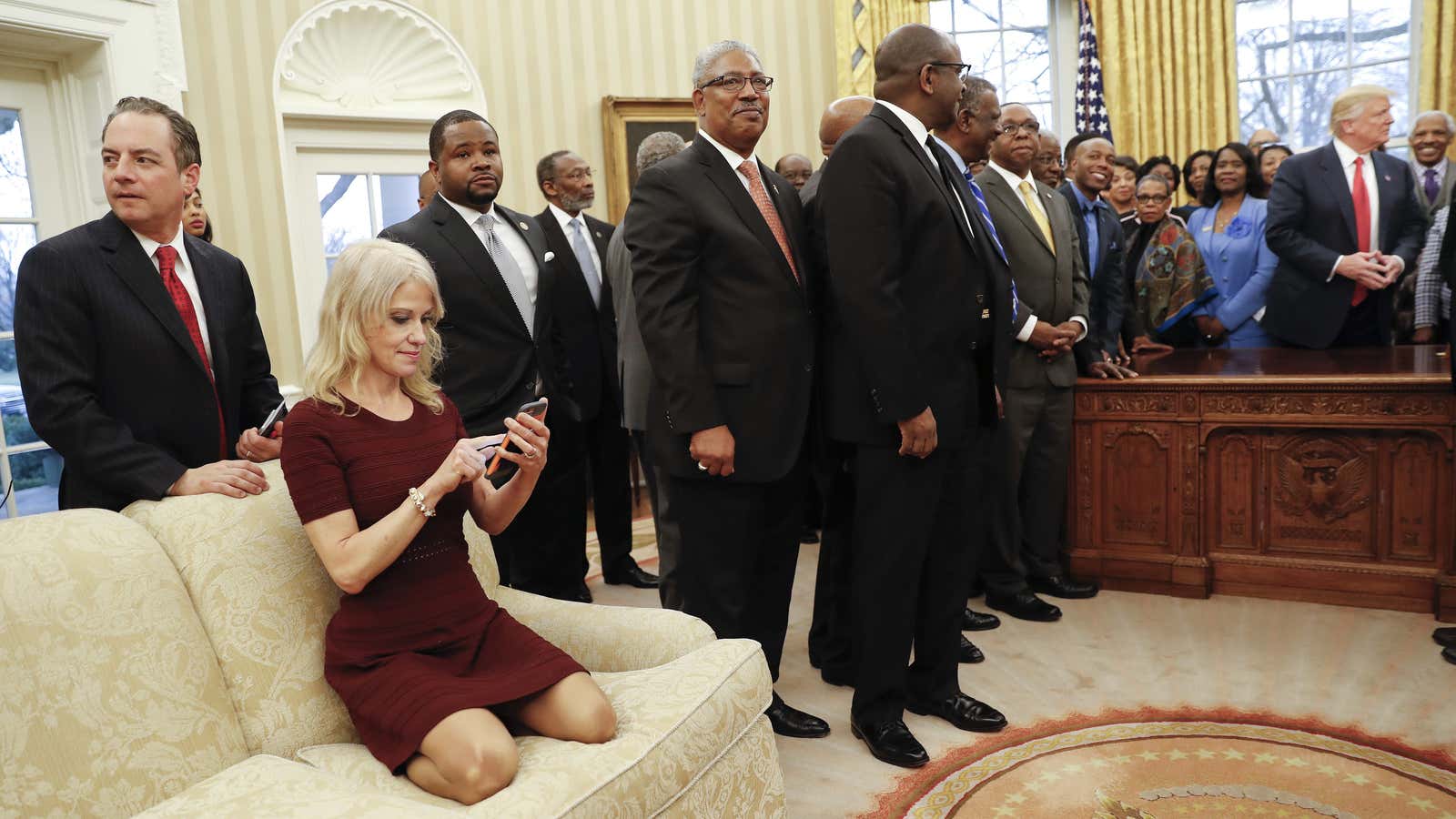 Oval office etiquette. (AP Photo/Pablo Martinez Monsivais)