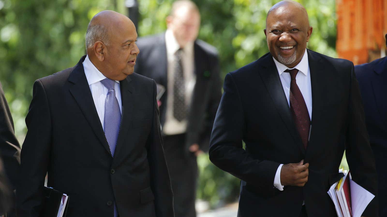 Pravin Gordhan and Mcebisi Jonas (right) walking tall.