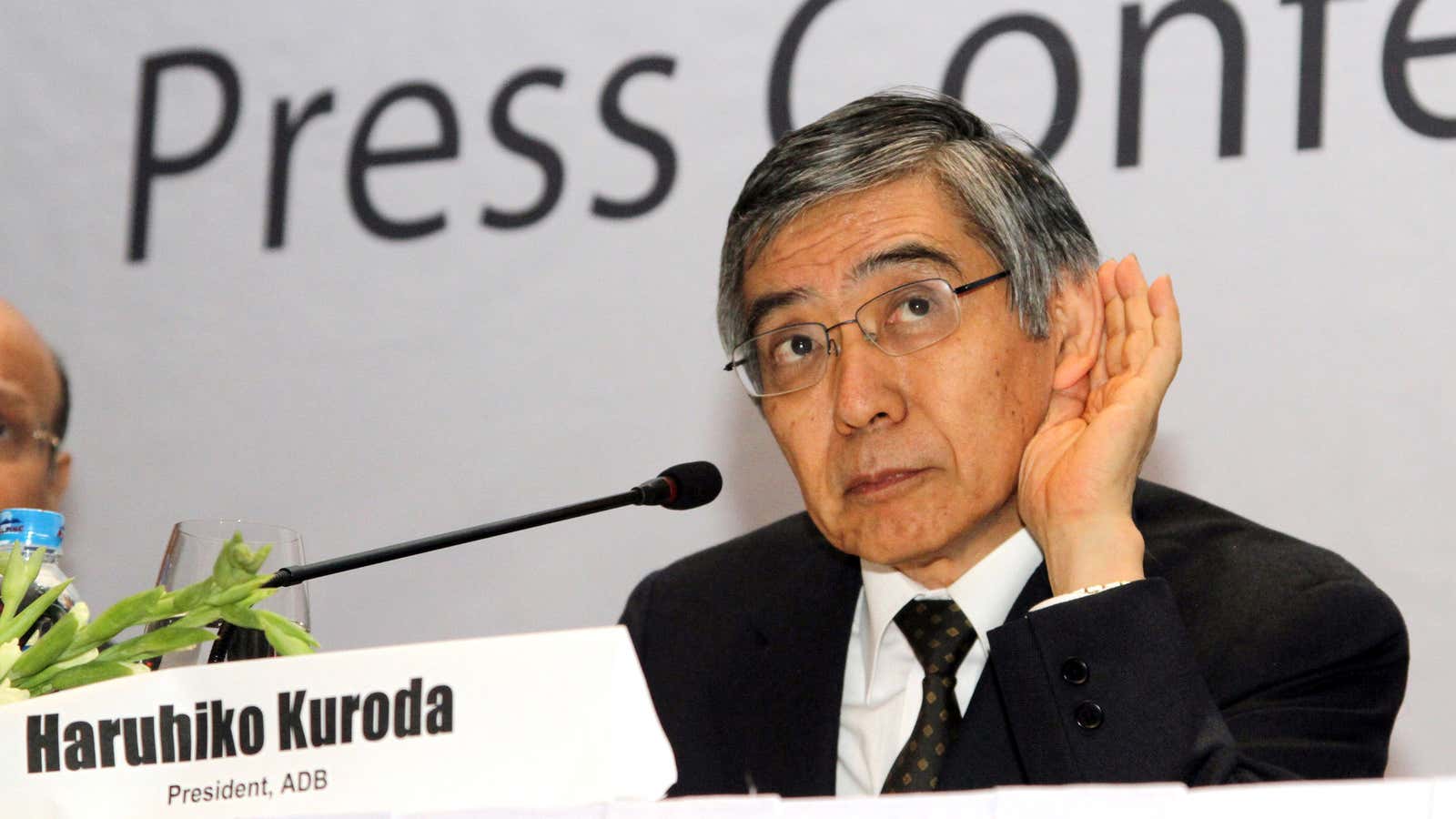 Getting the call: Haruhiko Kuroda.