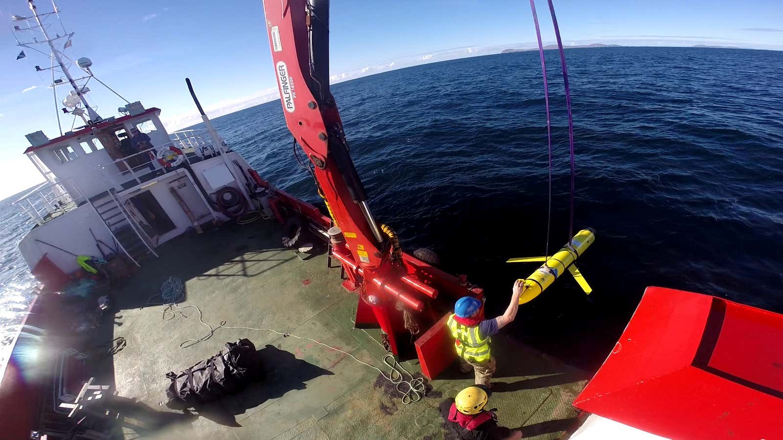 A similar unmanned underwater vehicle deployed by the US near Scotland in October 2016.