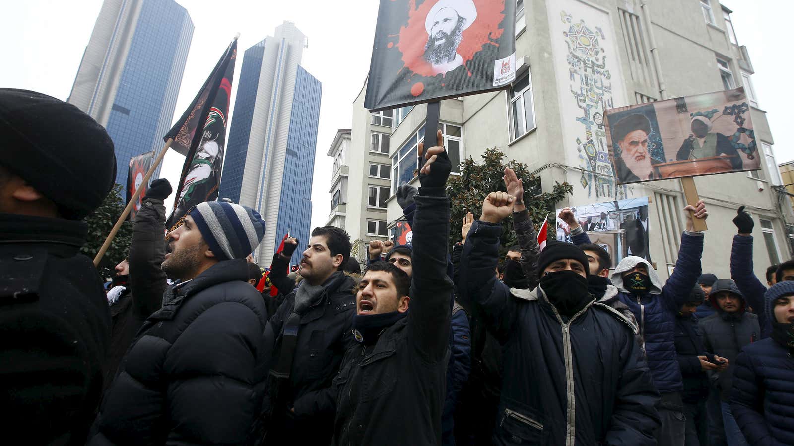 Istanbul: in front of the Saudi Embassy today.