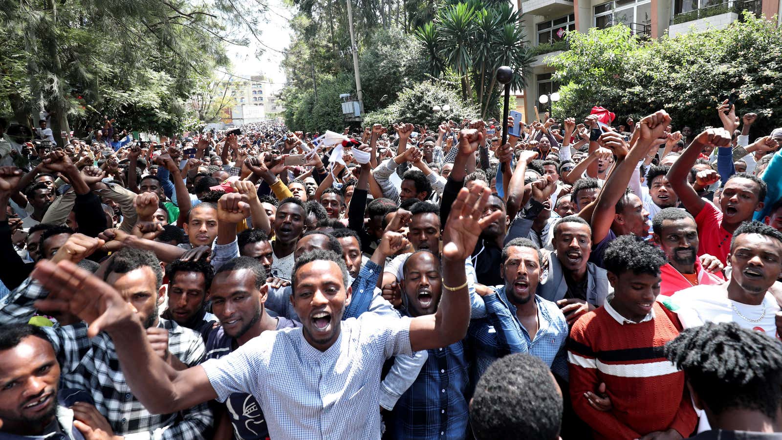 Oromo youth protest in Addis Ababa, Ethiopia Oct. 23, 2019.