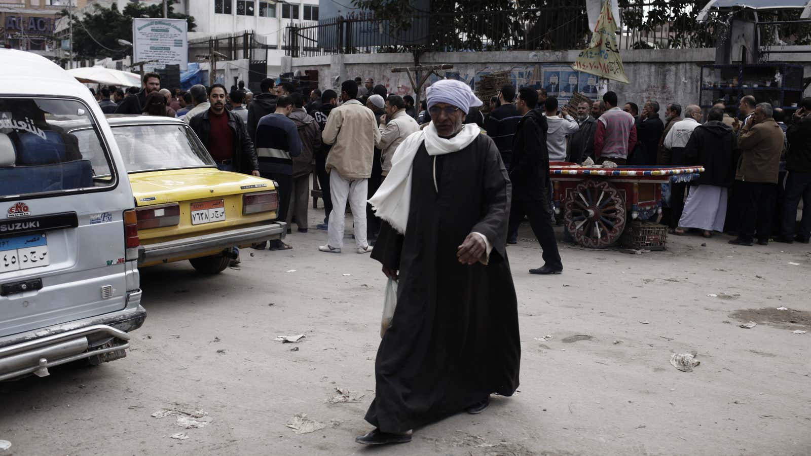 A man votes for Egypt’s draft constitution on Dec. 15.