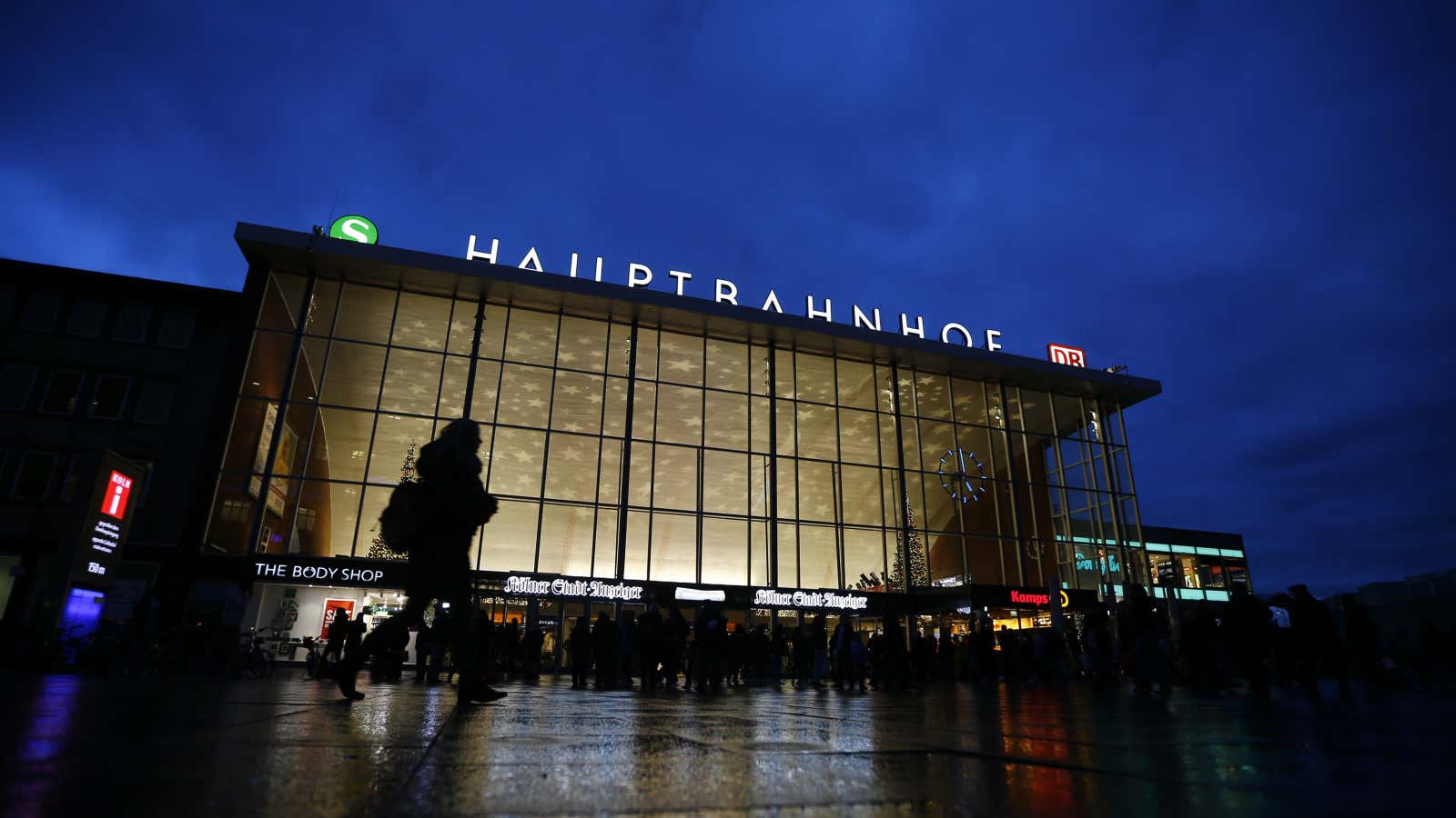 The rail station in Cologne, the scene of the crime.