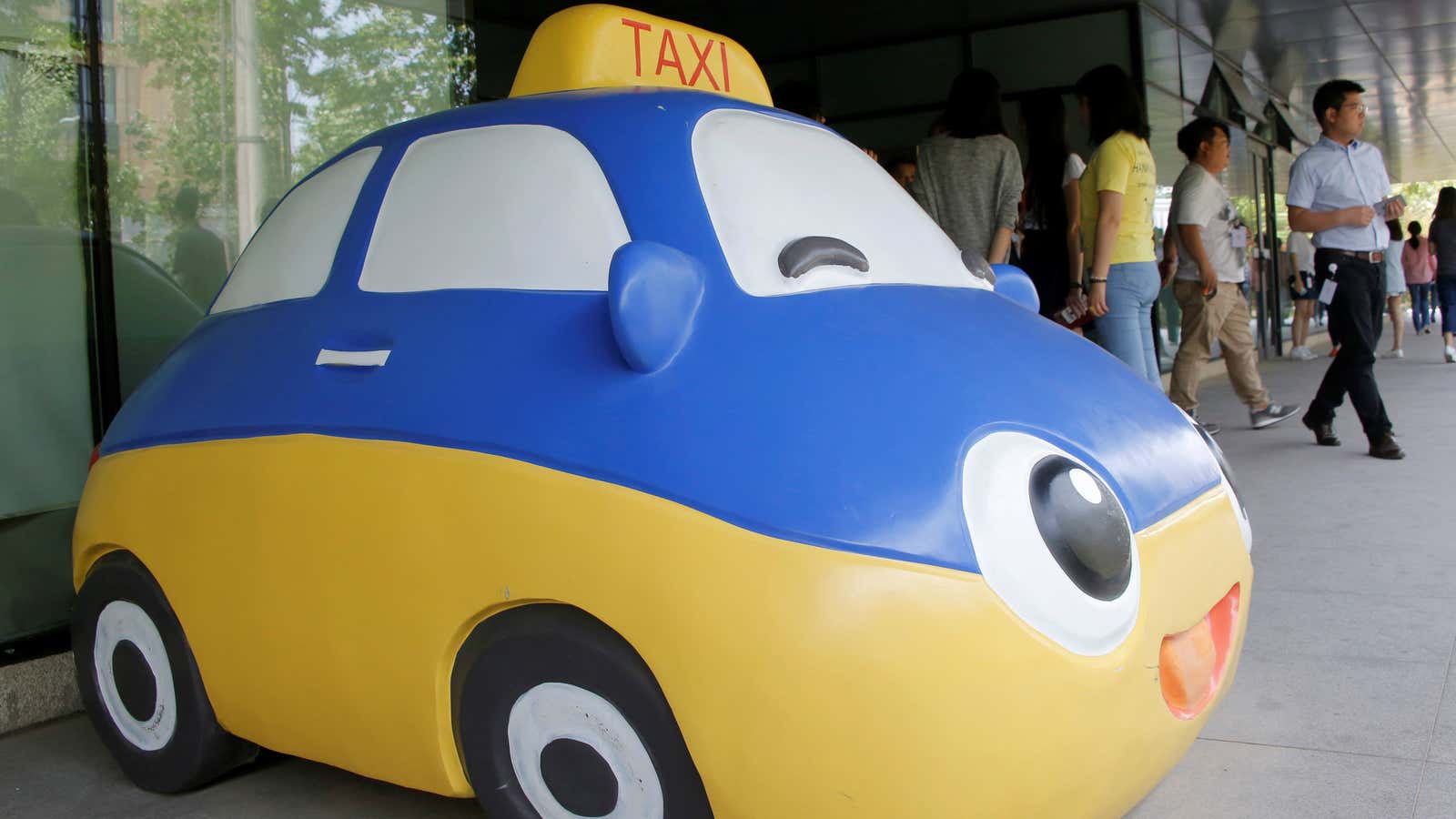 Didi Chuxing’s former mascot outside the company’s headquarters in Beijing.