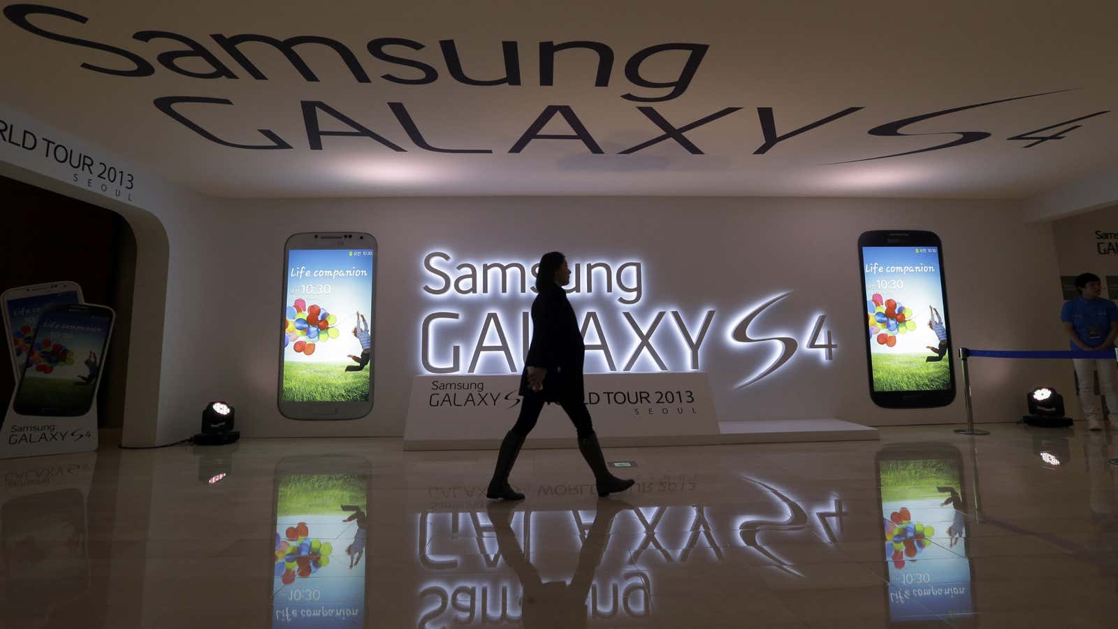 Samsung, striding along.