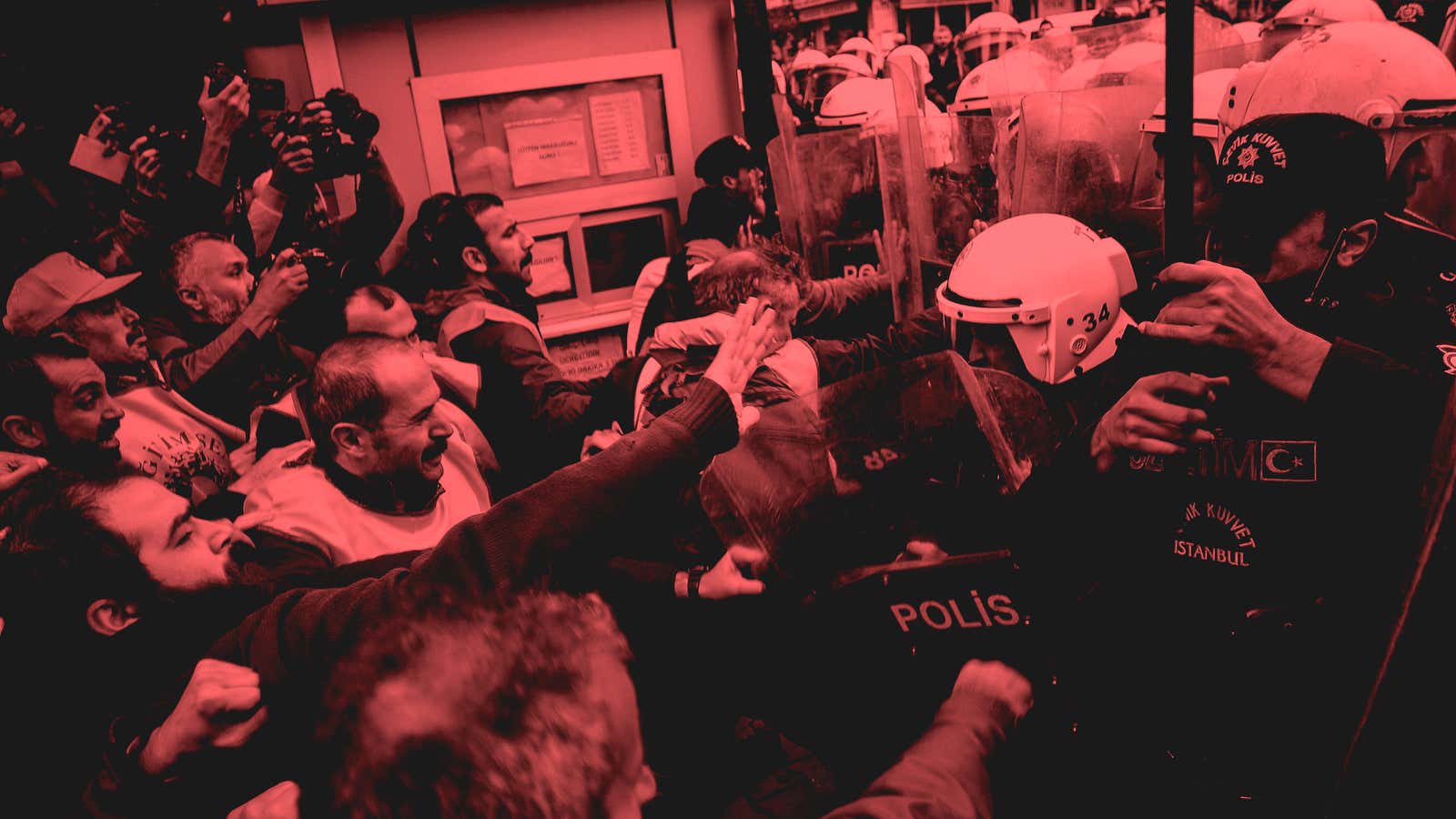 Protesters clash with Turkish police in Ankara on Oct. 10, 2015.