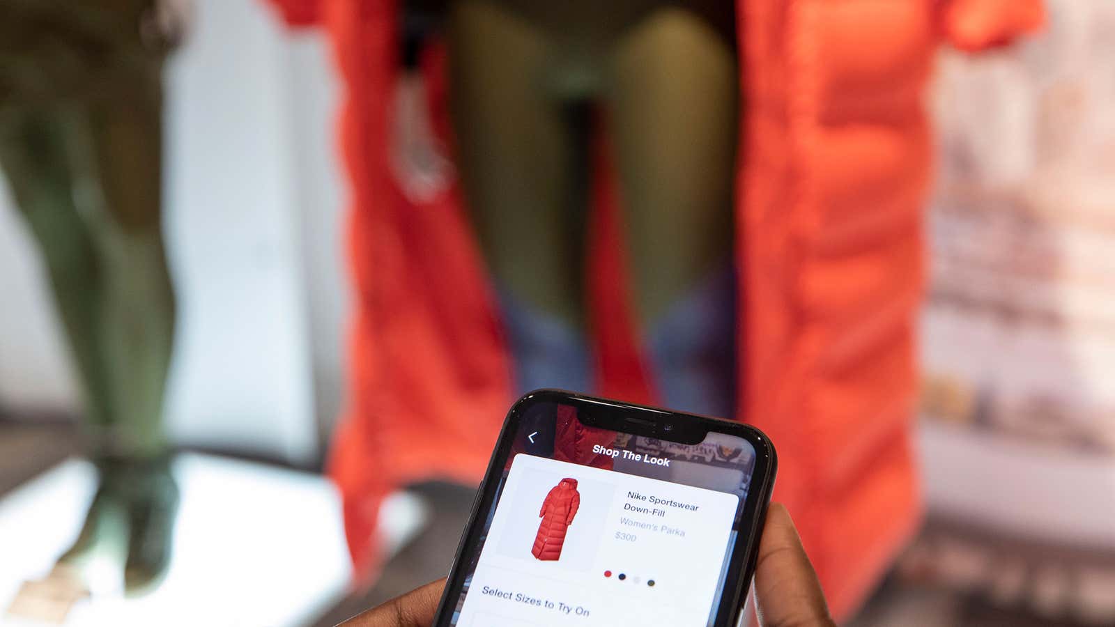 In-app shopping at Nike’s new flagship in New York.