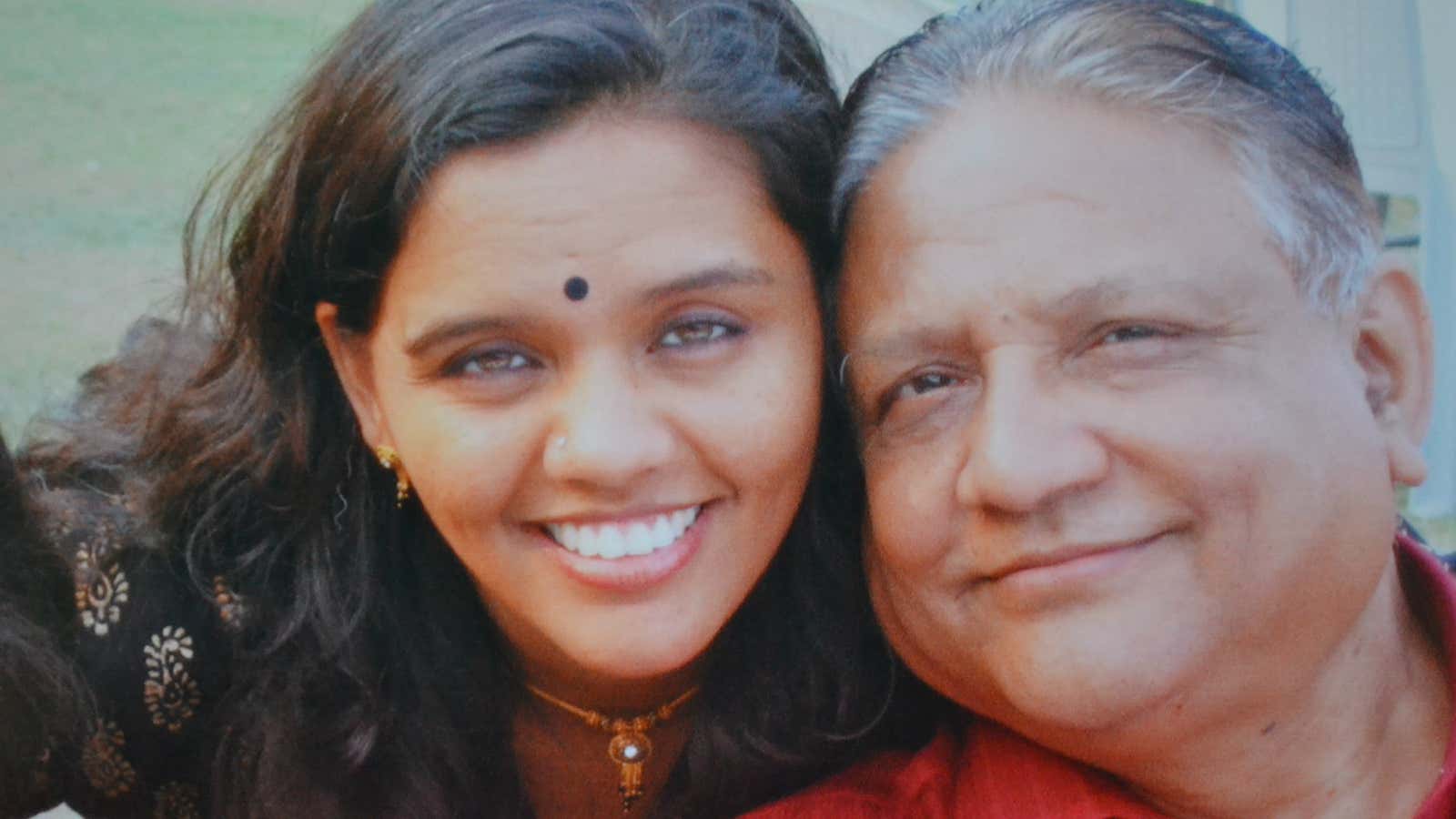 The author with her father.