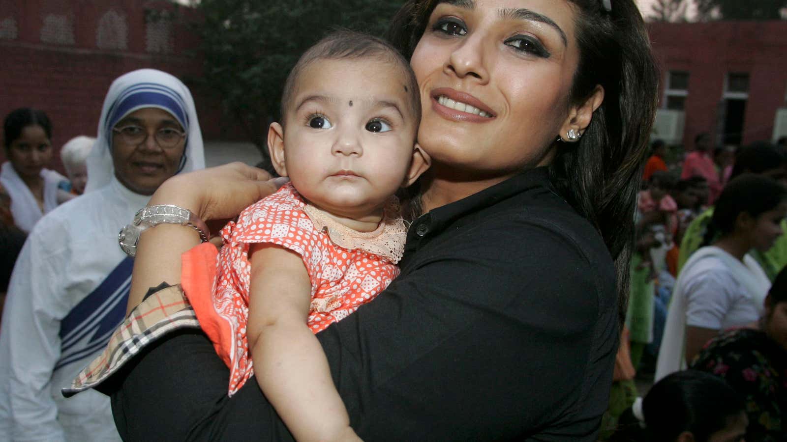 Bollywood actress Raveena Tandon adopted two daughters as a single mom in 1994.