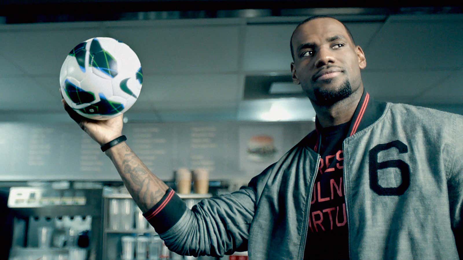 LeBron James makes a cameo in a Nike video about its recycled polyester jerseys.