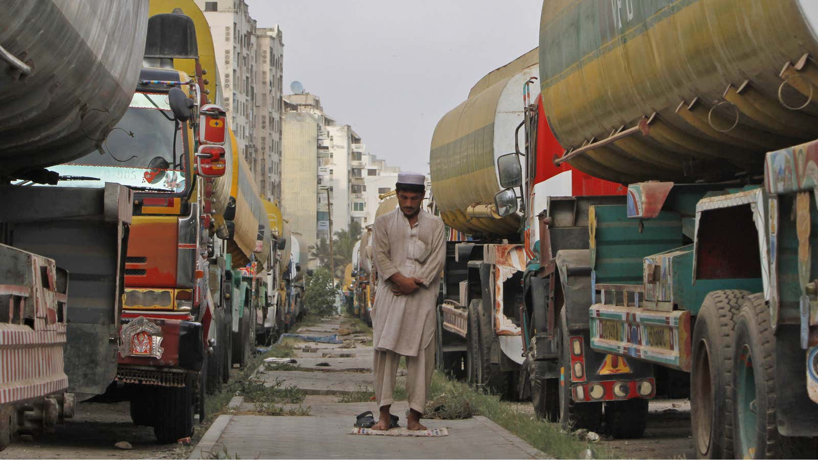 Oil tankers passing through Pakistan on their way to Afghanistan.