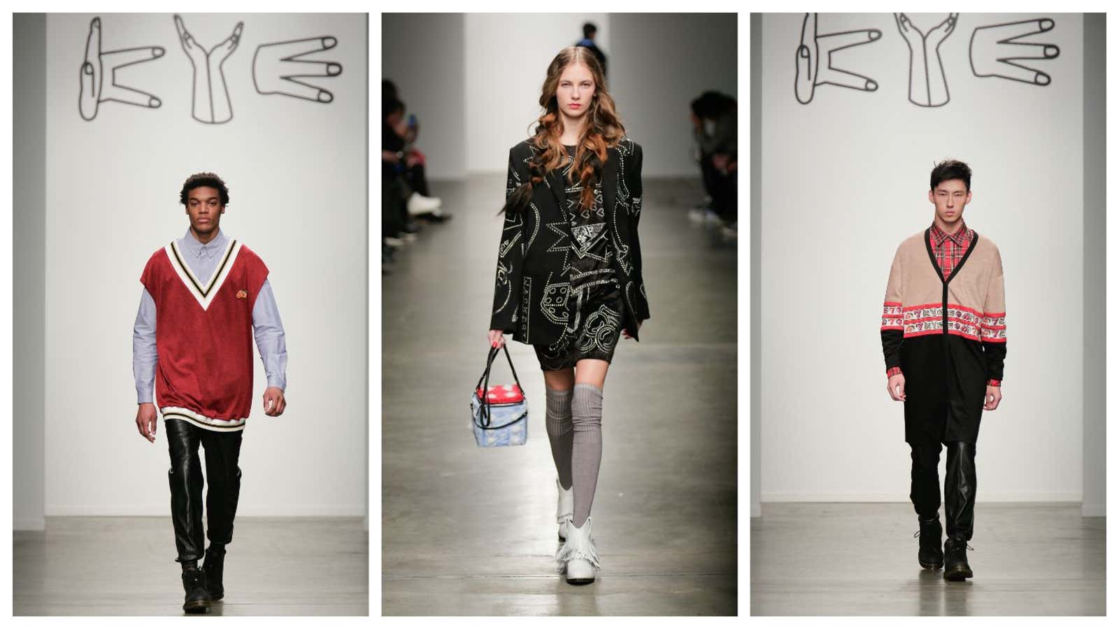 Kye Fall/Winter 2015: Varsity sweaters and rhinestone cowgirls.