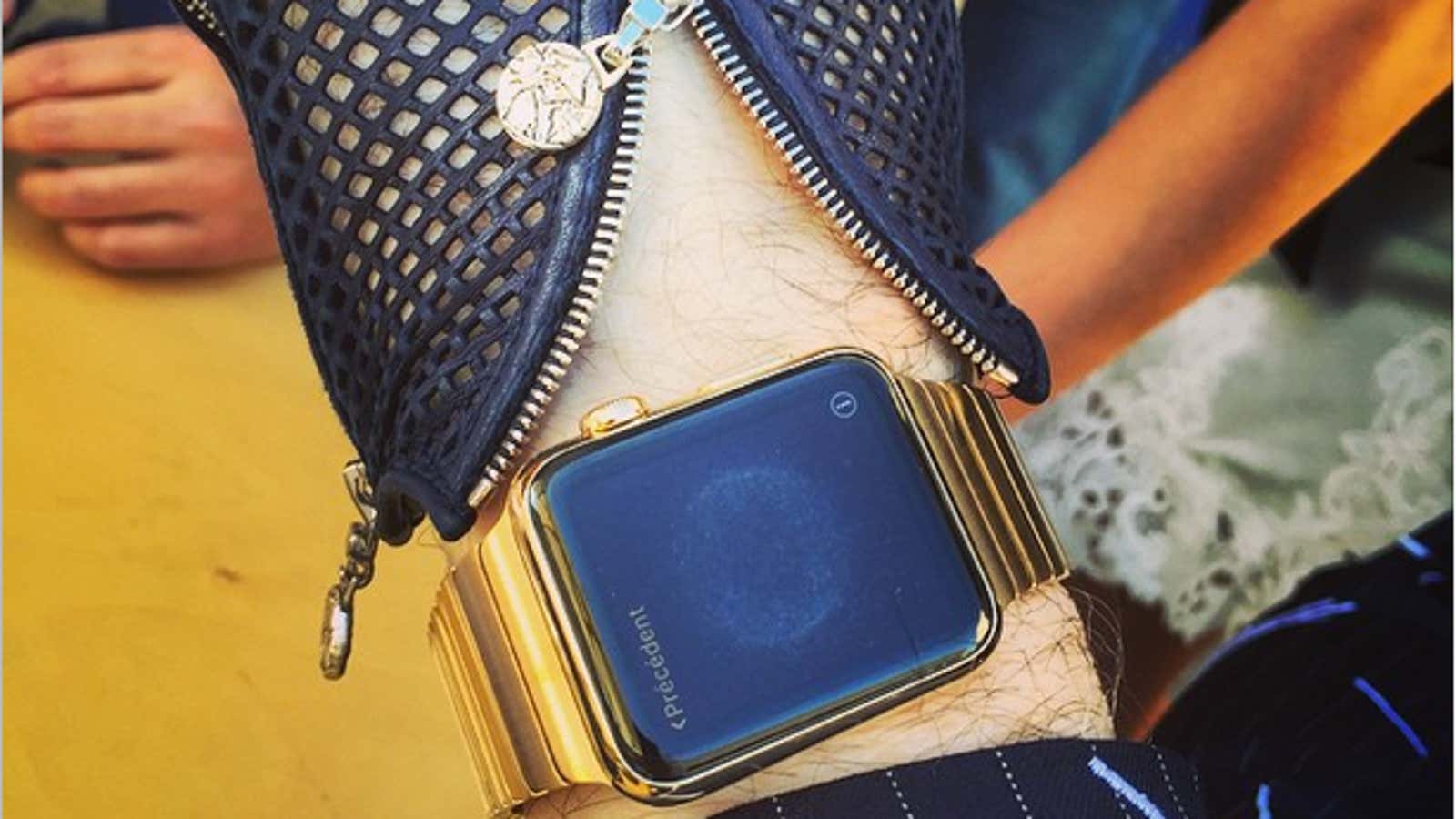 This is Karl Lagerfeld’s custom gold Apple Watch