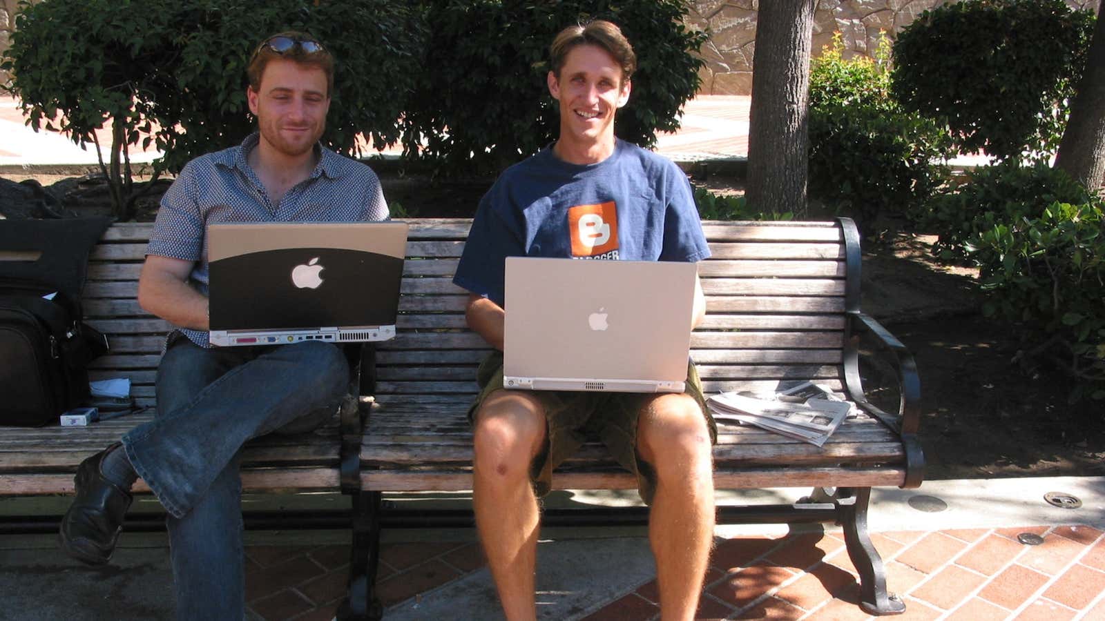 Stewart Butterfield (left) has gone from photos to video games to chatrooms.