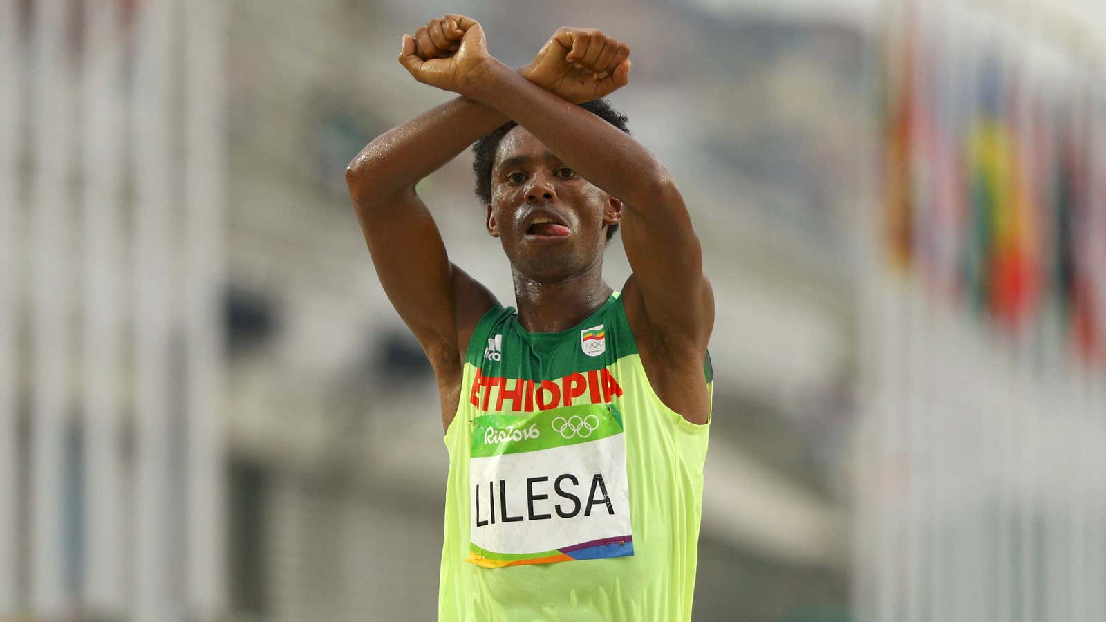 Ethiopia’s Feyisa Lilesa standing with the Oromo protests.