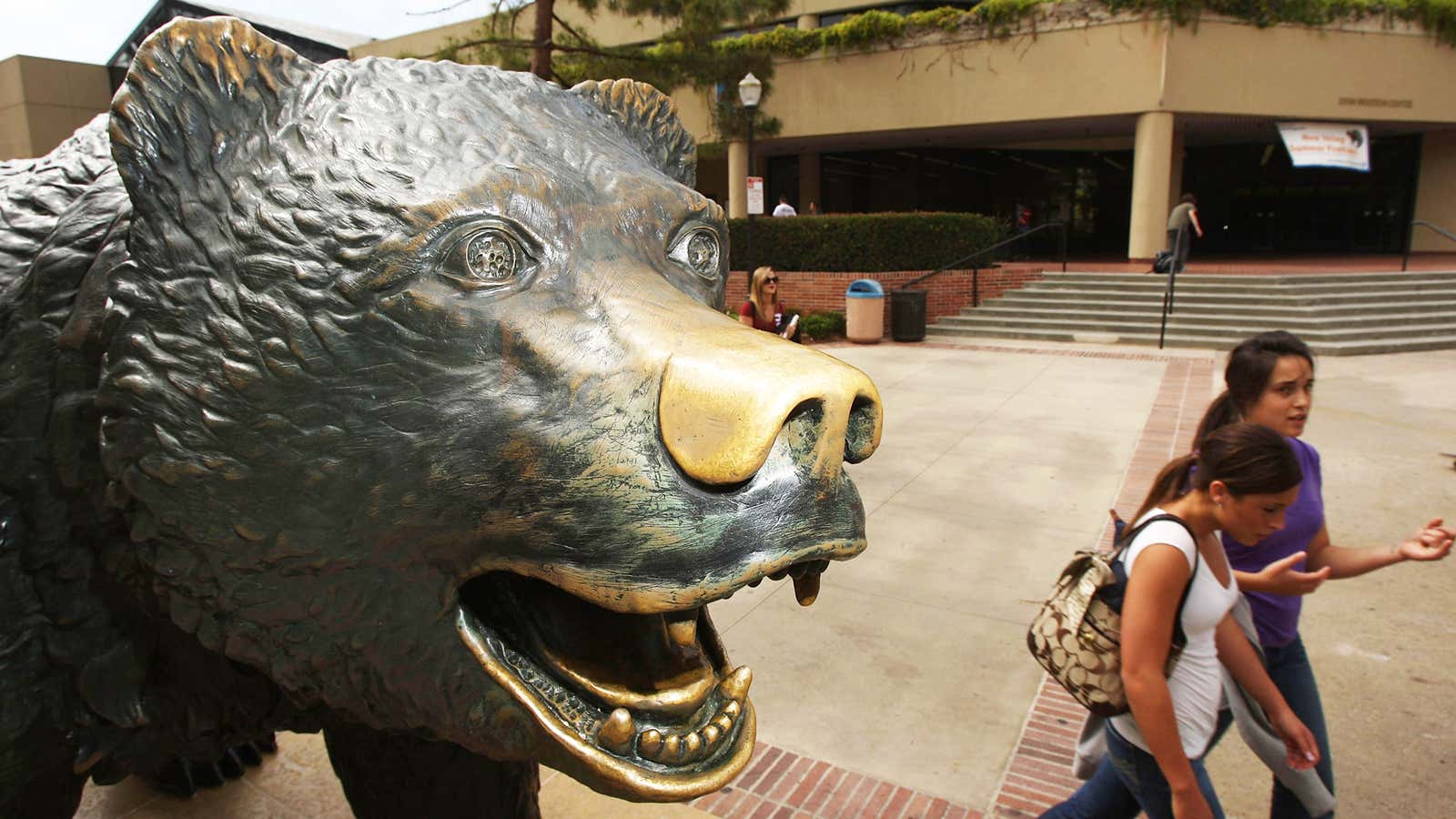 Maybe the US is a little too bearish about the cost of education. (Statue of the Bruin Bear at UCLA)