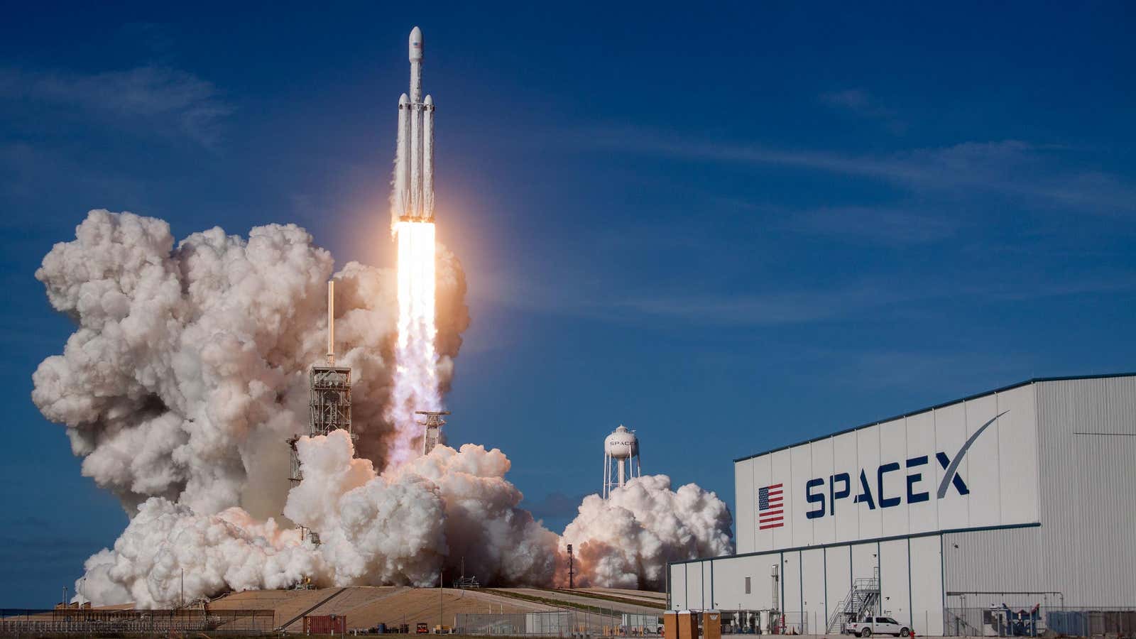 The debut launch of the Falcon Heavy in 2018.