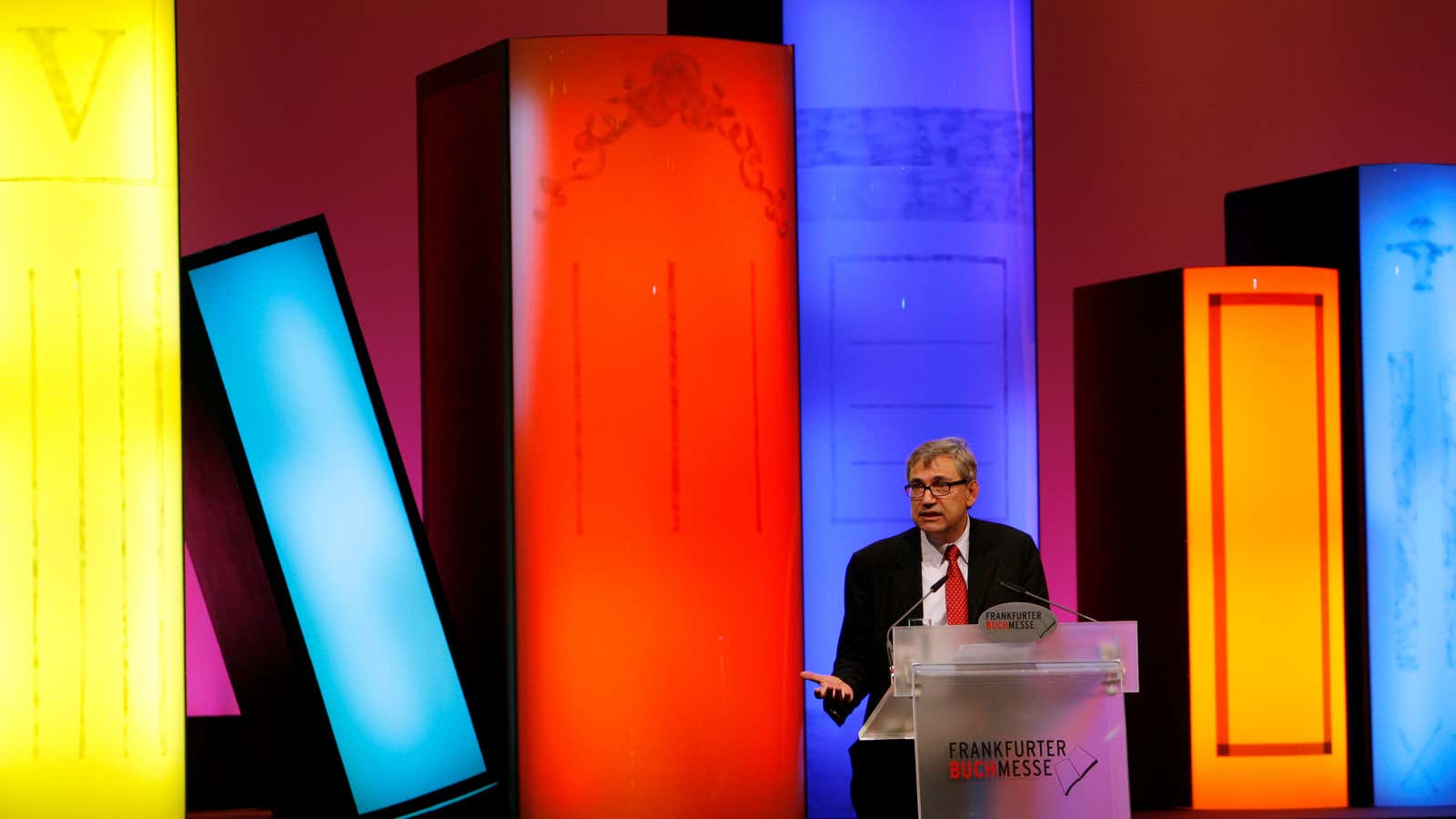 Orhan Pamuk at the Frankfurt Book Fair.