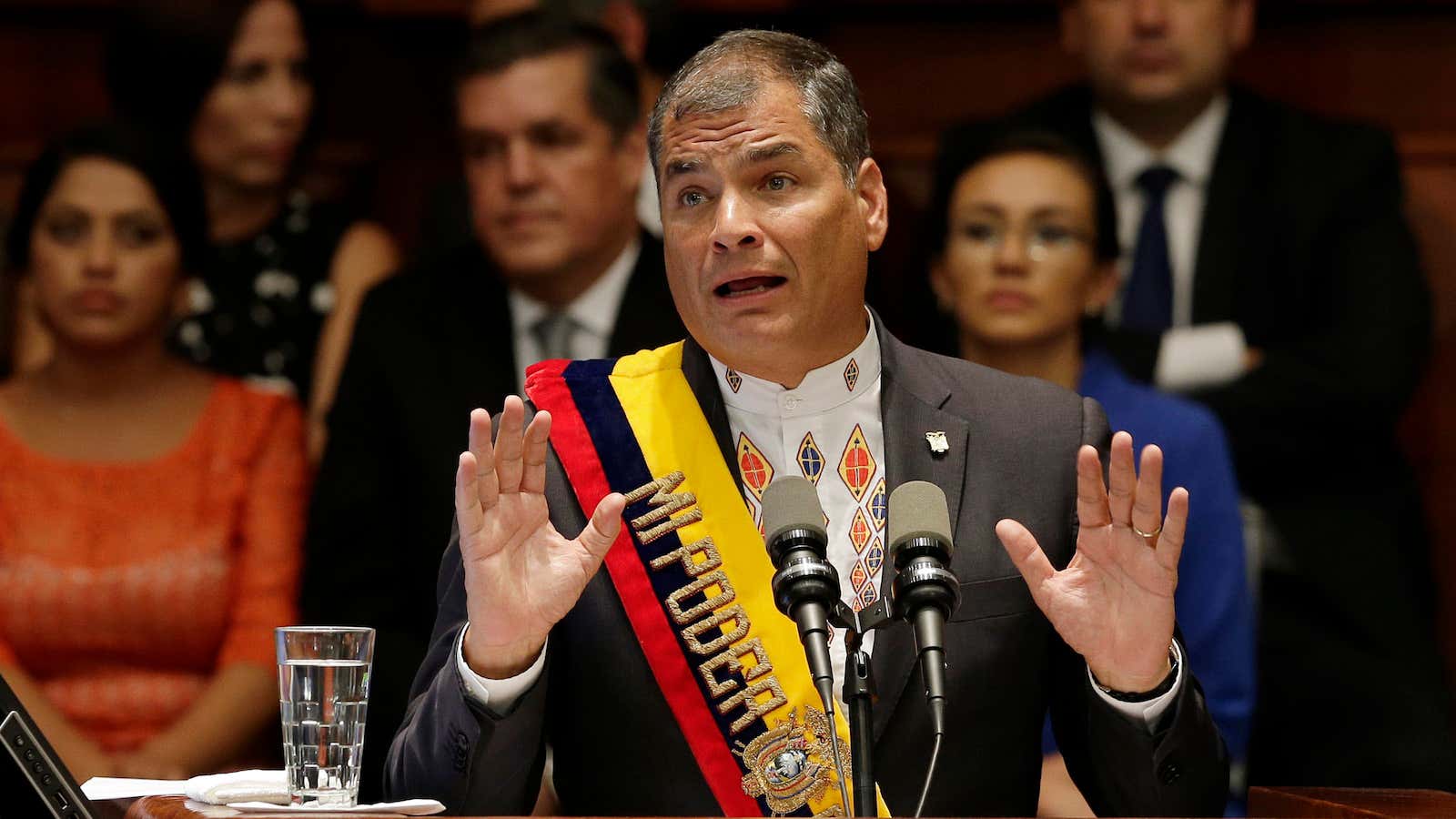 A new online portal uses the Ecuadorian president’s own words against him.