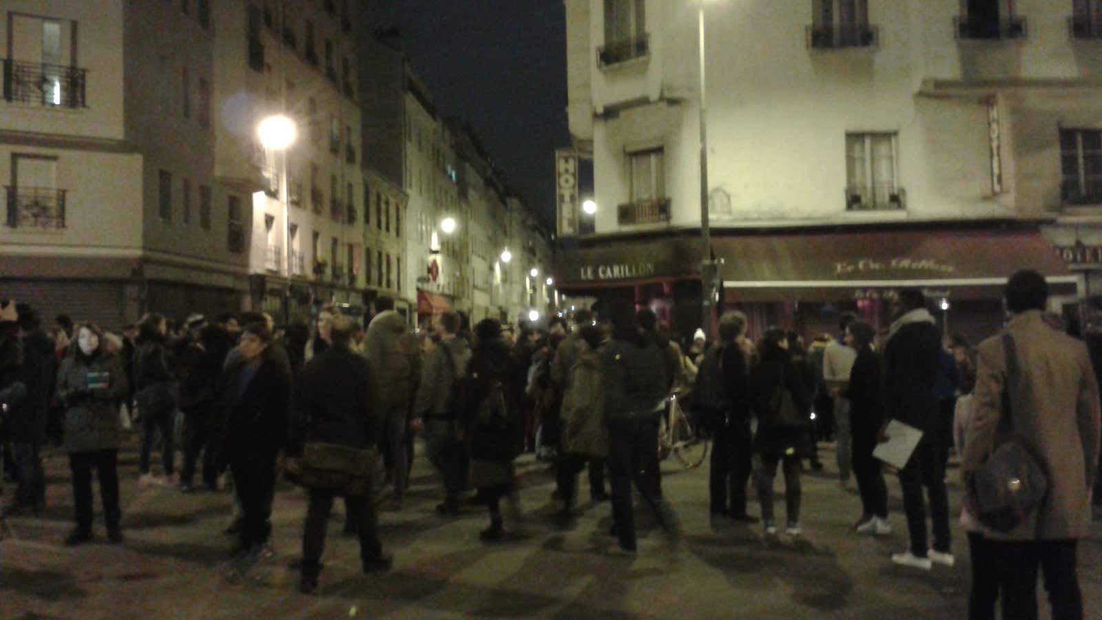 Outside Le Carillon in Paris on Nov. 14.