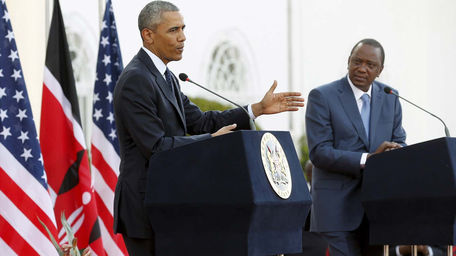 Obama and Kenyatta: far apart on gay rights.