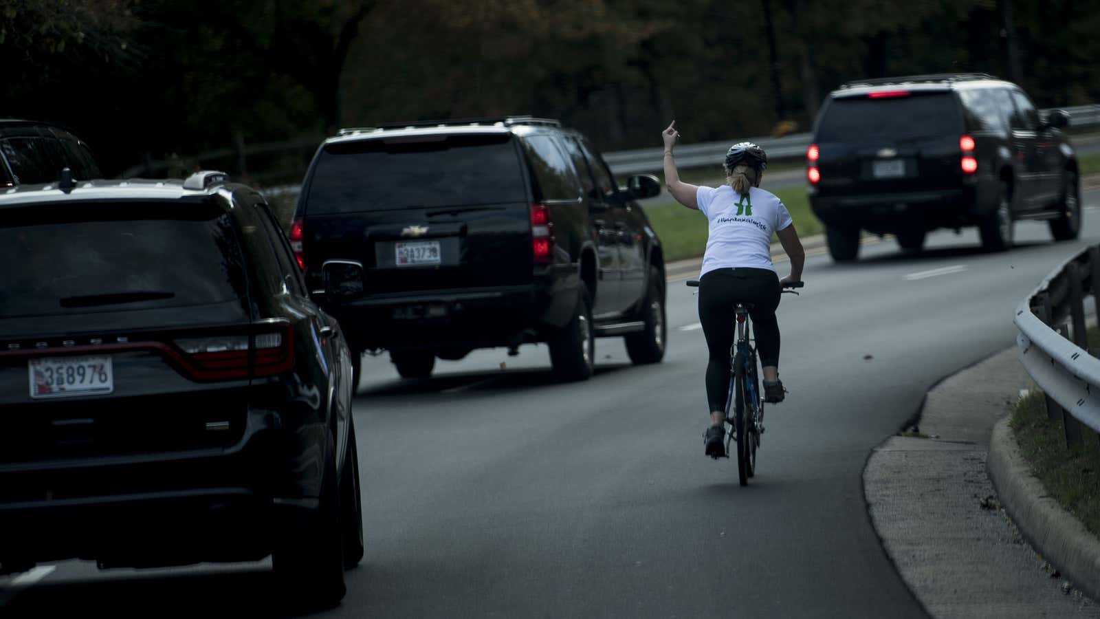 A solitary, rolling protest.