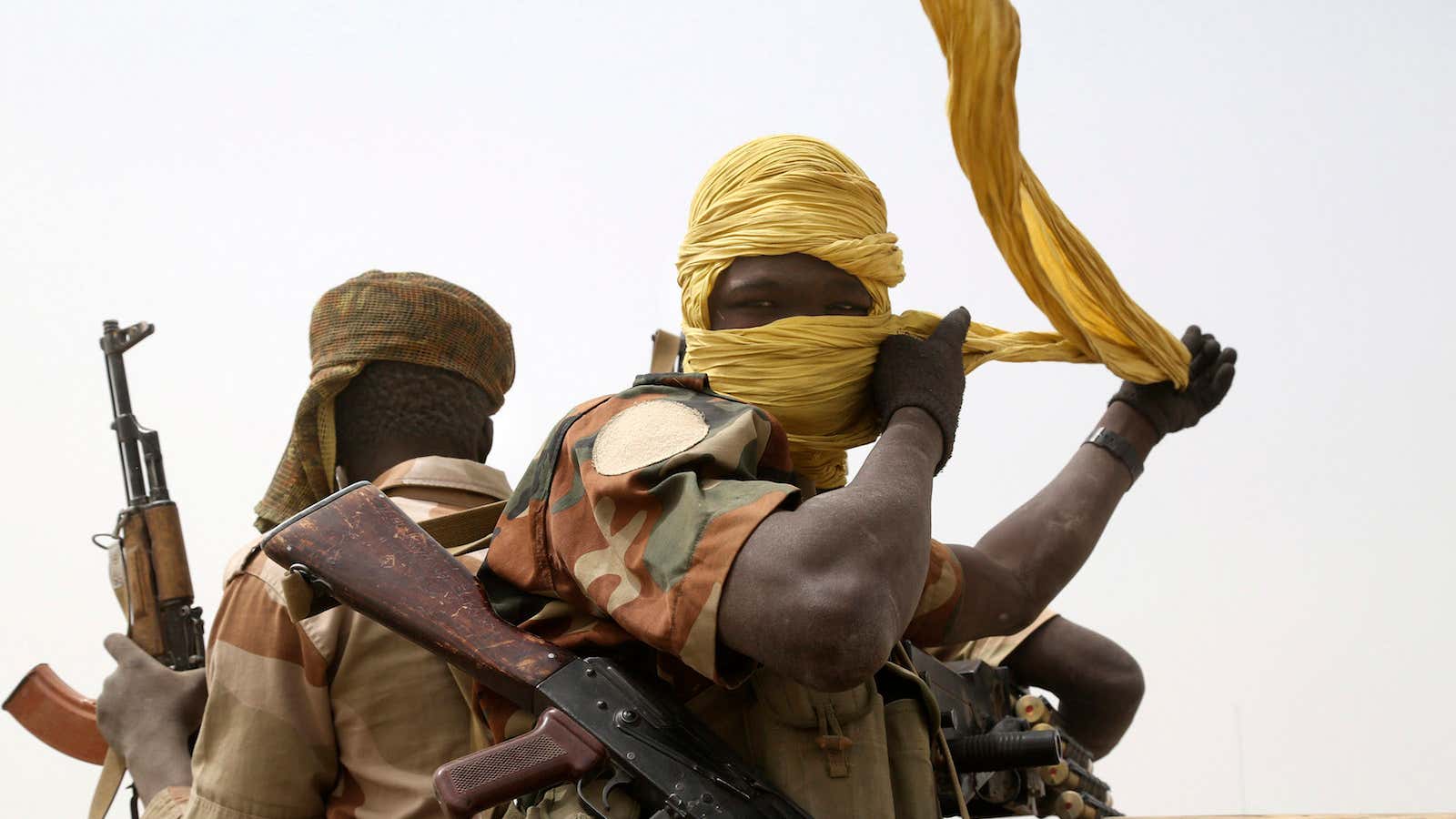 A Chadian soldier on the way to fight Boko Haram.