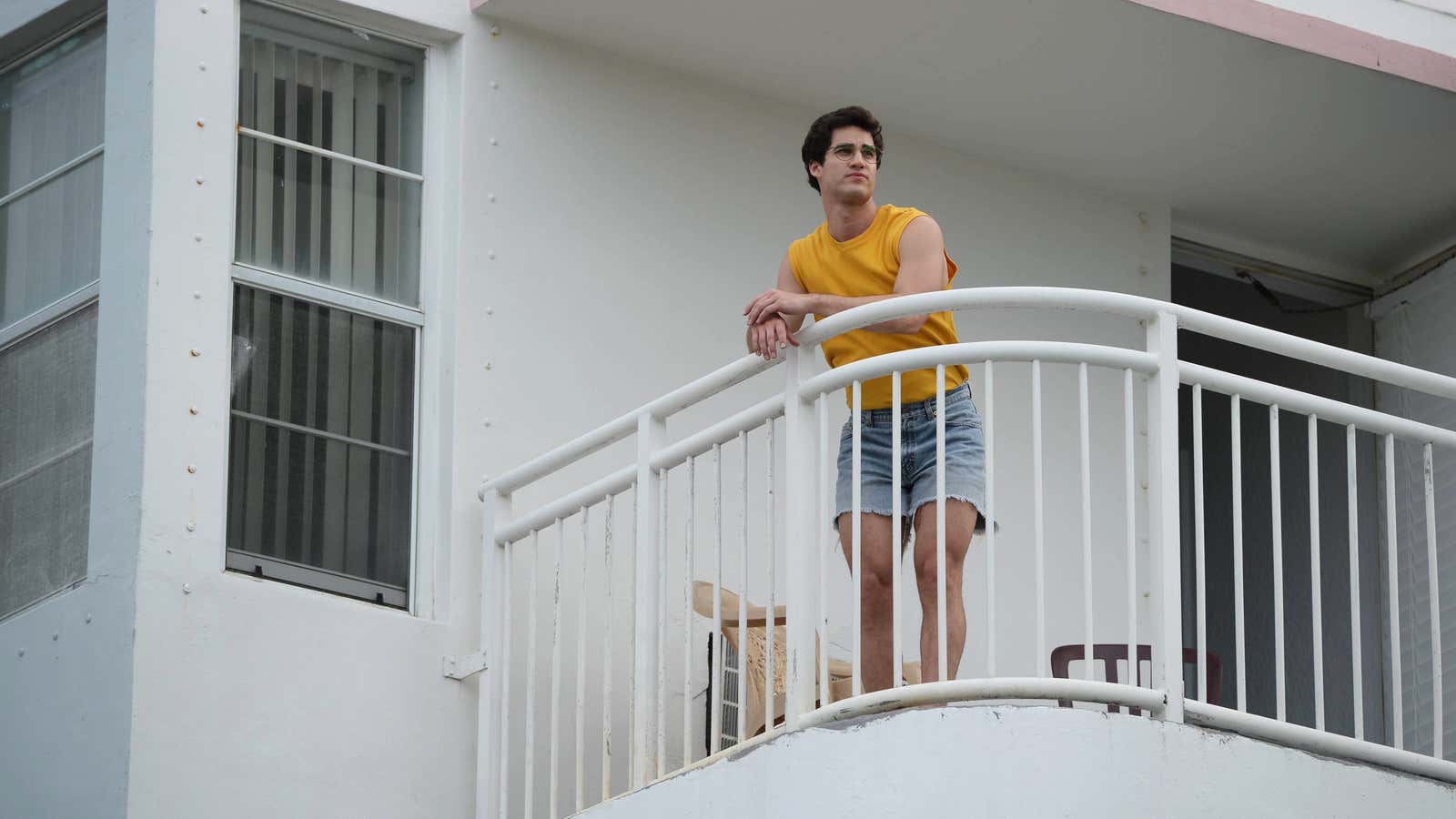 Darren Criss as Andrew Cunanan as imagined by Ryan Murphy.