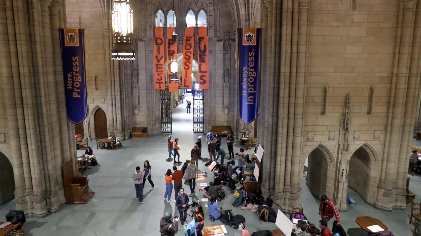 University of Pittsburgh students protest the school’s fossil fuel investments.