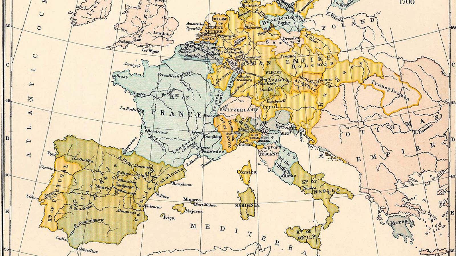 Europe in 1700.