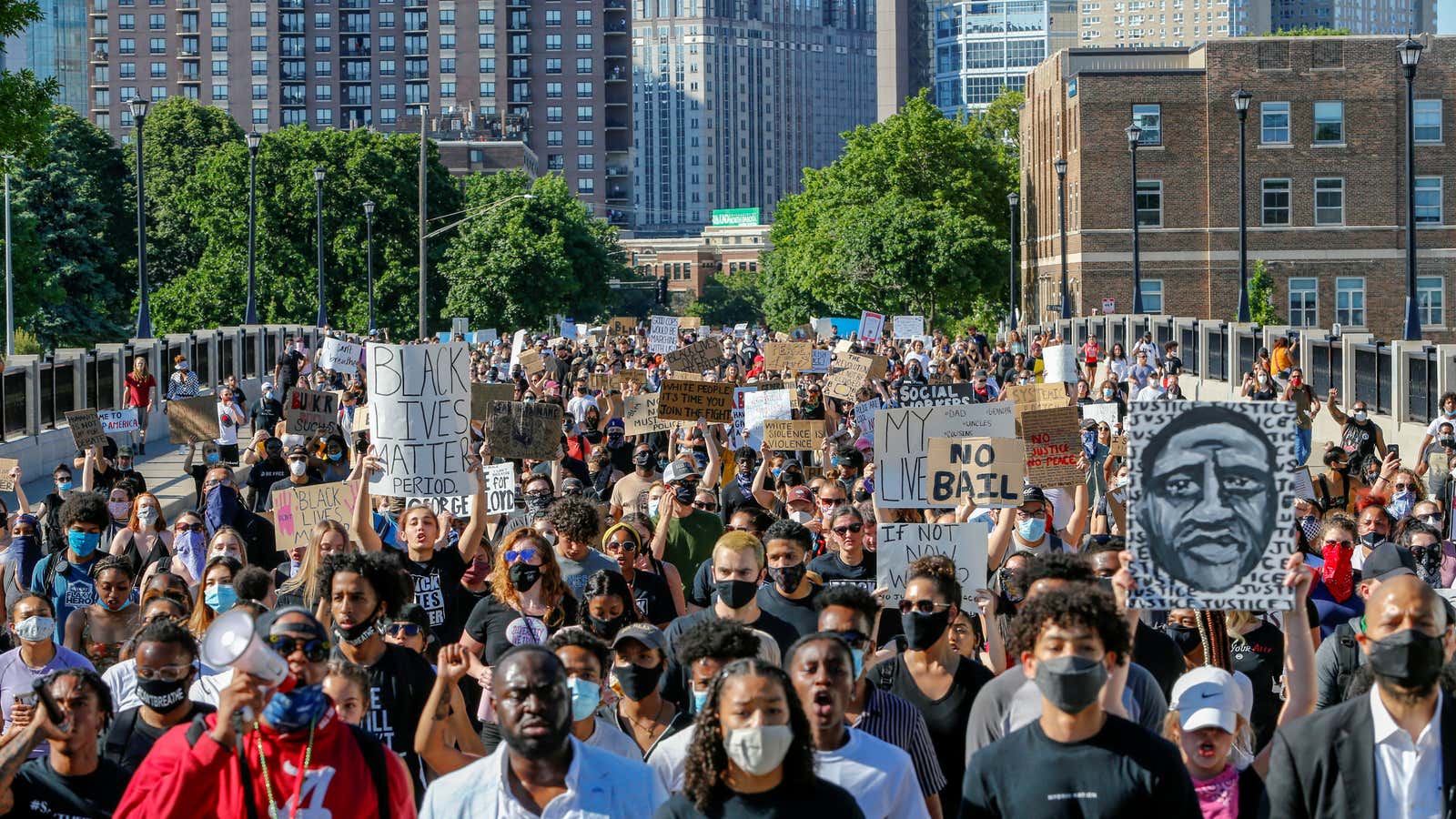 Protesters in Minneapolis last year.