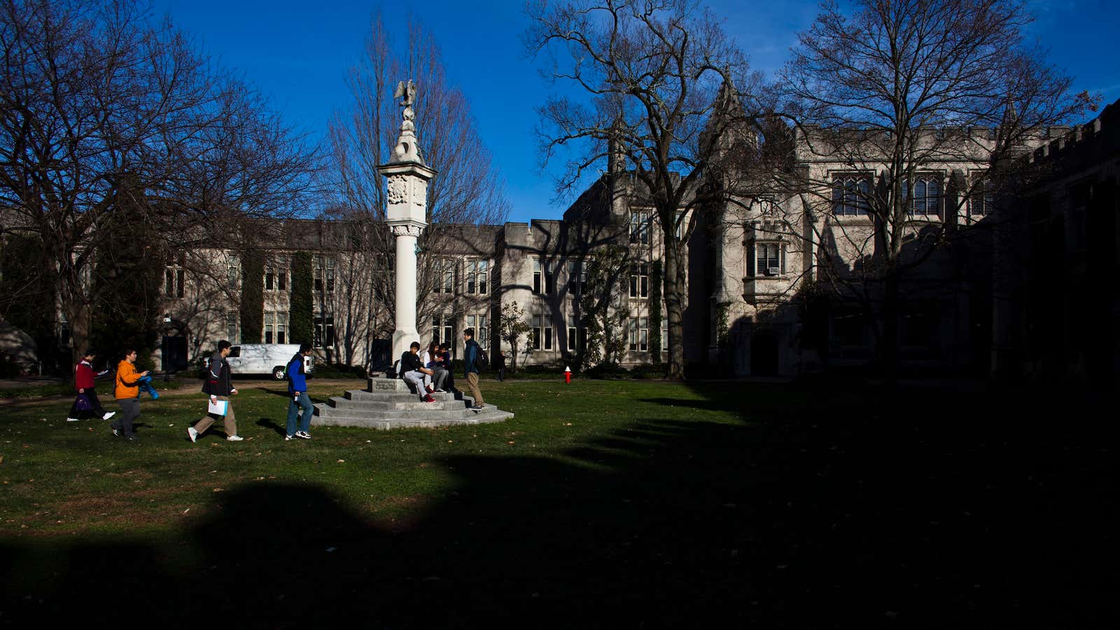 People walk around the Princeton University campus in New Jersey, November 16, 2013. A meningitis vaccine approved for use in Europe and Australia but not…