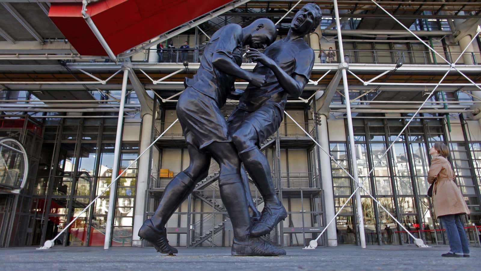 The “Coup de tête” in front of the Centre Pompidou in Paris last year.