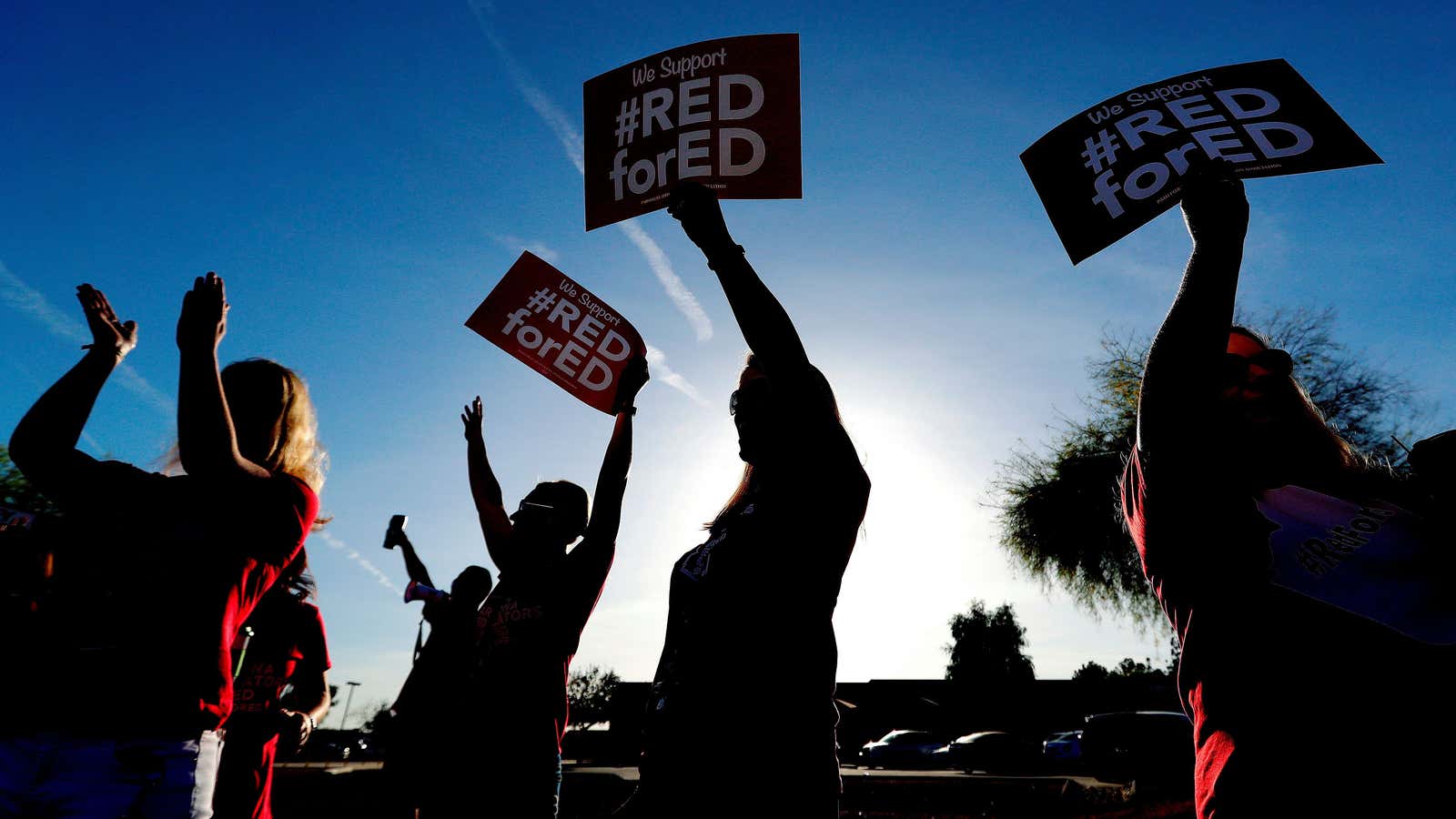 Arizona teaches march in April, ahead of their strike.