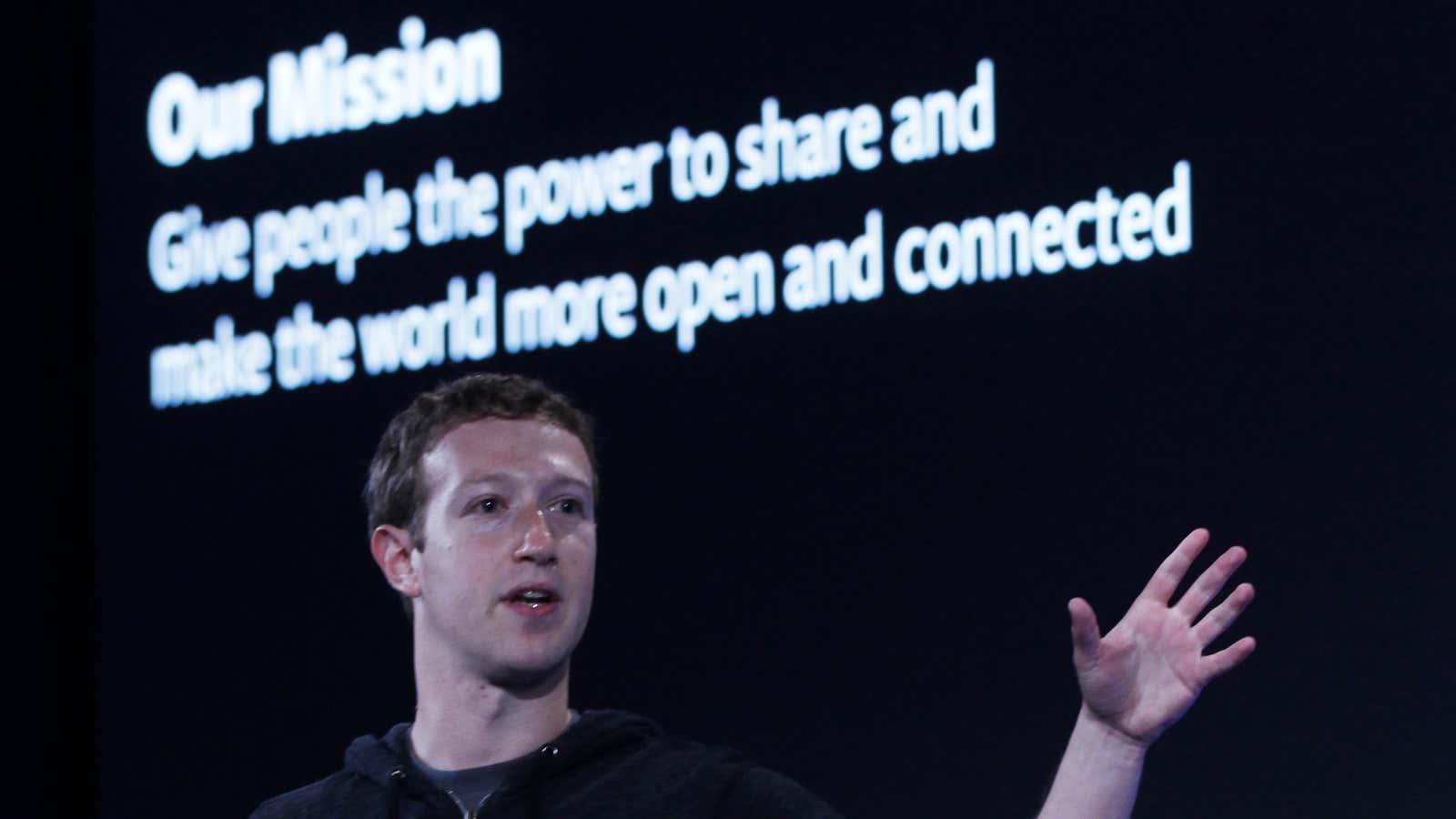 It turns out Zuckerberg doesn’t want Facebook to be quite so “open and connected.”