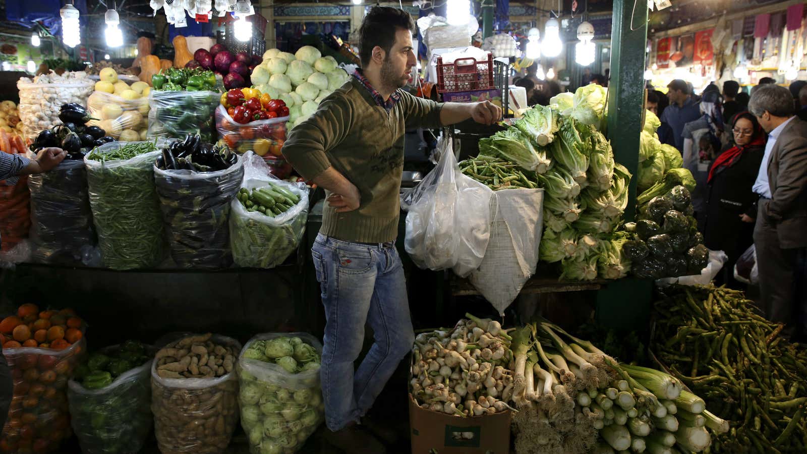 At the Tajrish bazaar,  business is about to pick up.