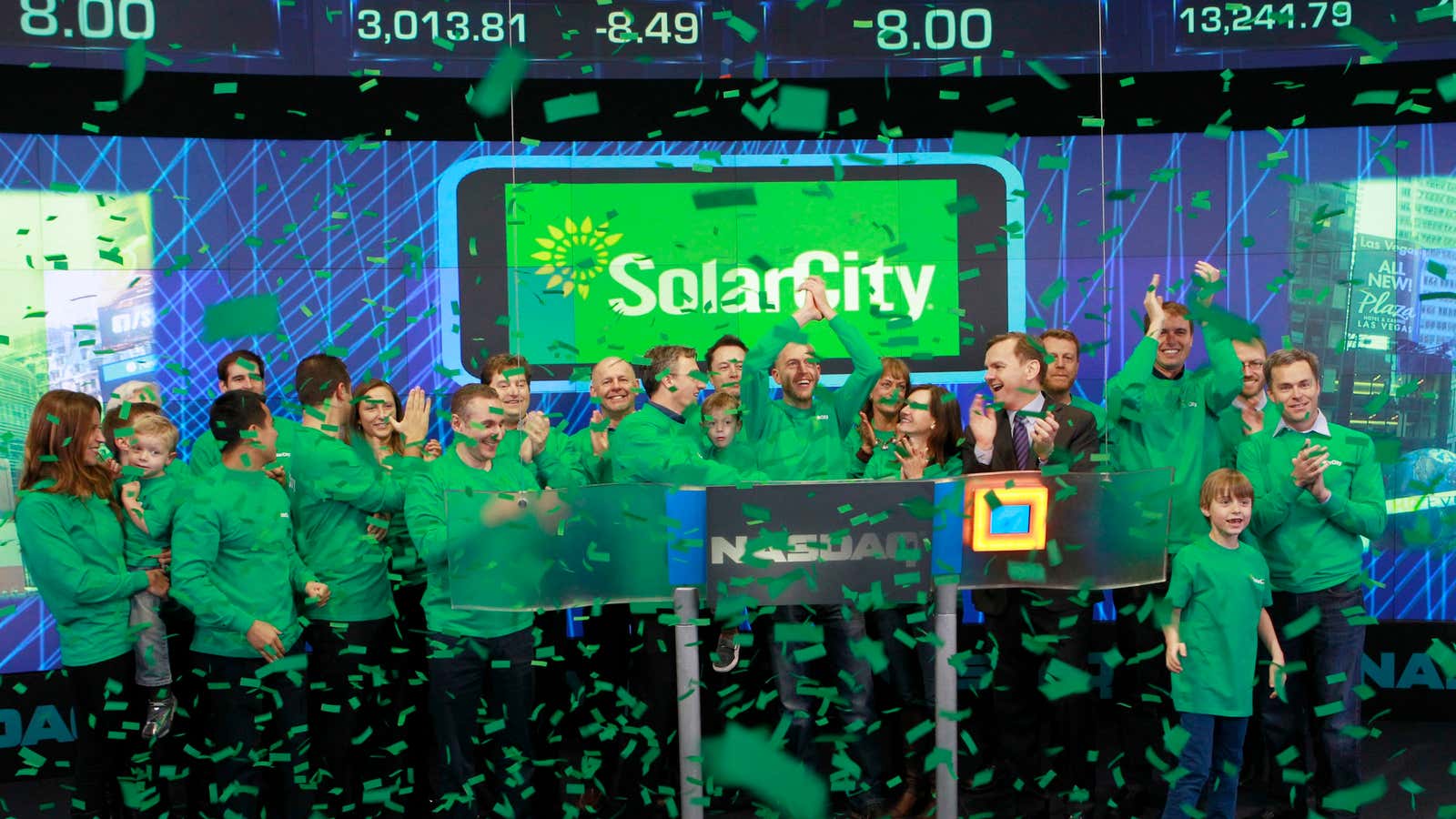 The sun is shining on SolarCity.