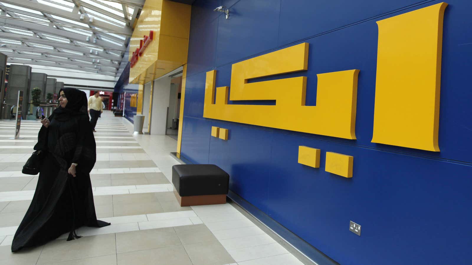 A woman shops at an Ikea store in Dubai.