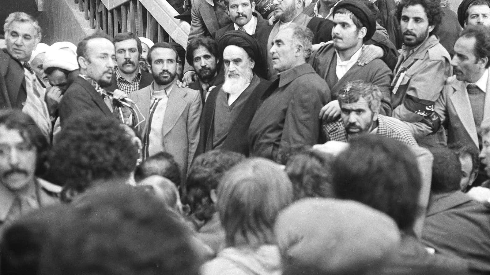 Khomeini arrives in Tehran on Feb. 1, 1979.