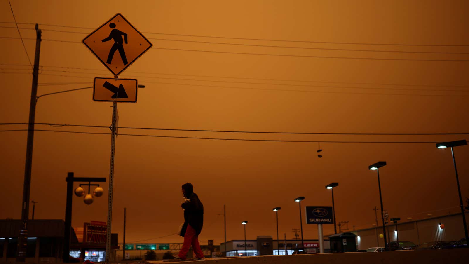 Smoke from wildfires covers an area near Eureka, California, on September 9.