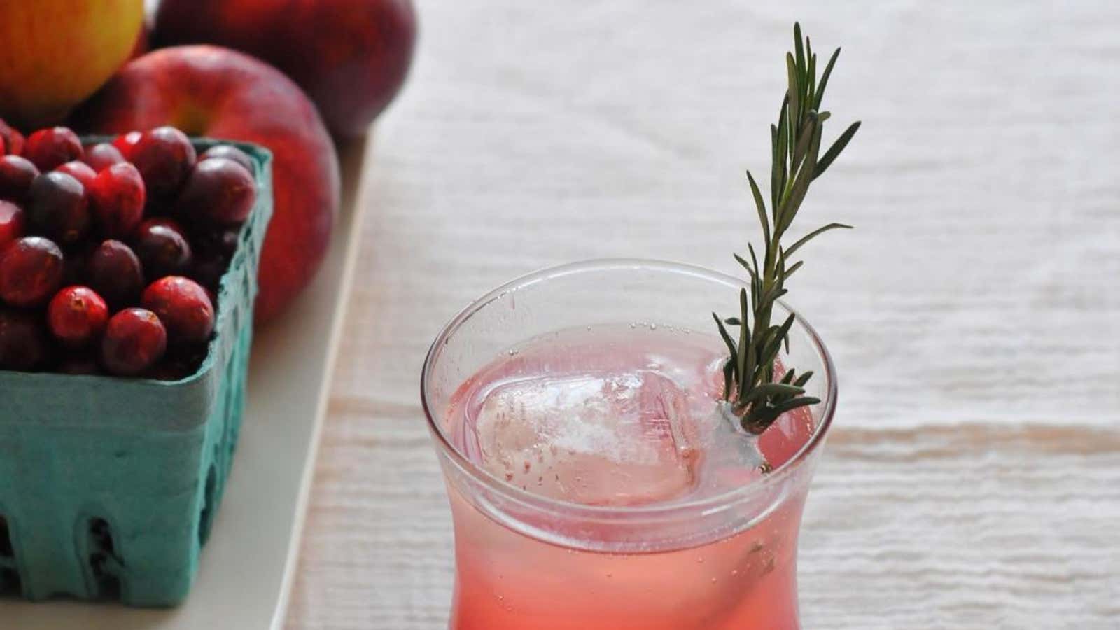 Apple cranberry shrub.