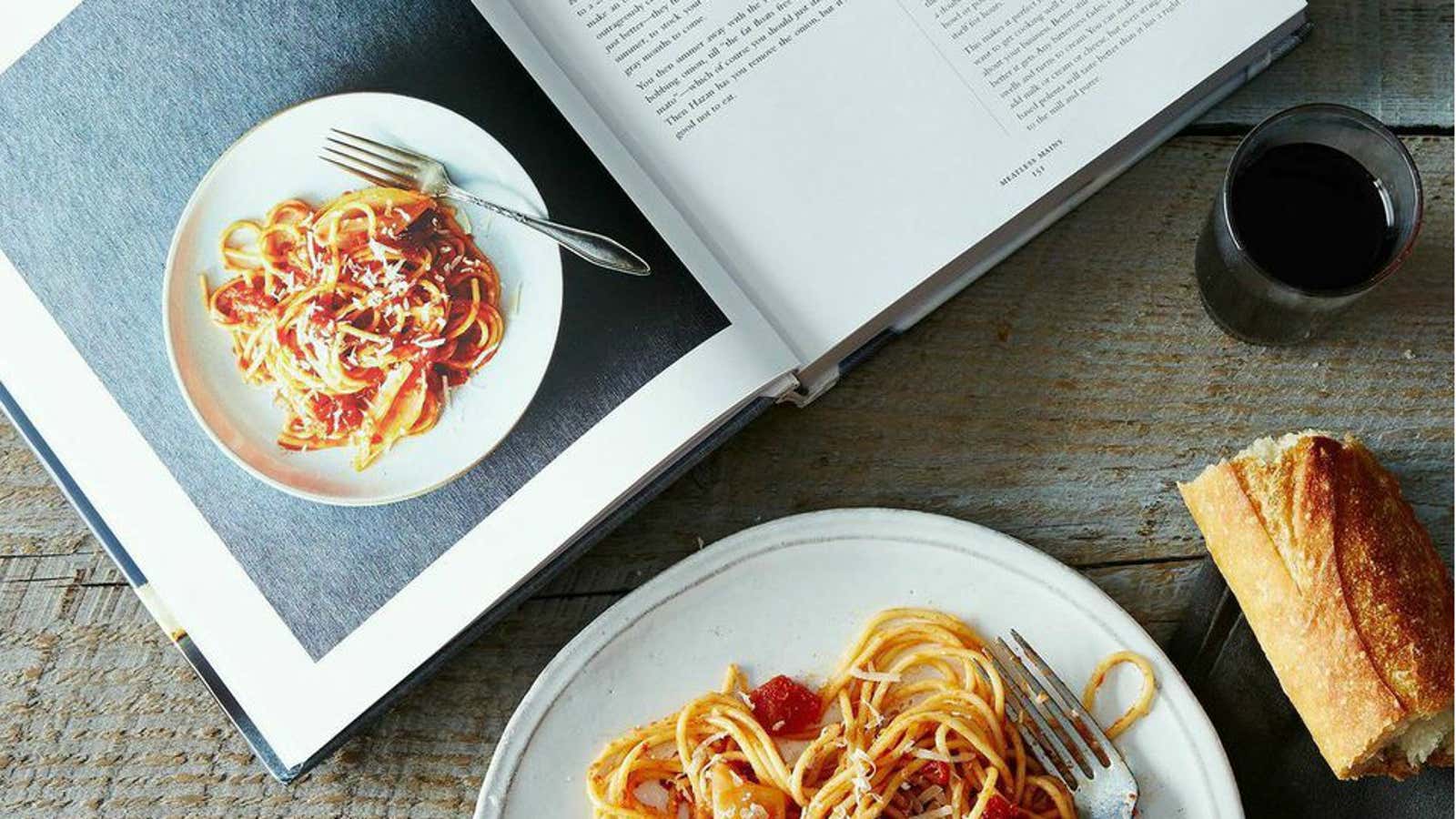 Marcella Hazan’s tomato sauce with onion and butter, one of 100 Genius Recipes in the book.